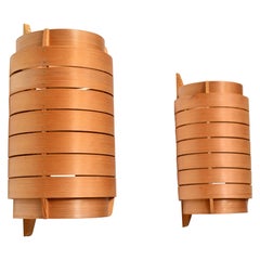 Hans-Agne Jakobsson, Sconces / Wall Lights, Moulded Pine Veneer, Sweden, 1960s