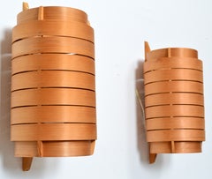 Hans-Agne Jakobsson, Sconces / Wall Lights, Moulded Pine Veneer, Sweden, 1960s