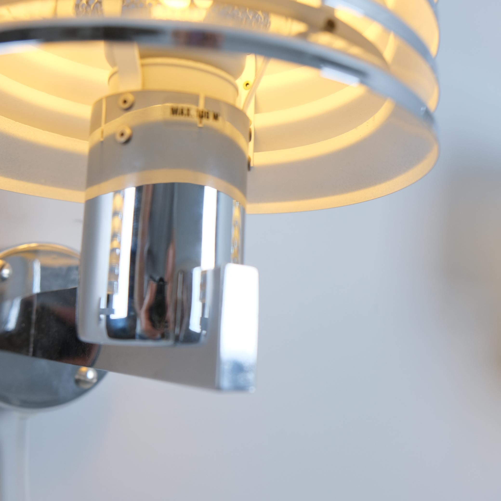 Metal Hans-Agne Jakobsson Set of 4 Chromed Wall Lamps Model. V-299, Sweden 1970s For Sale