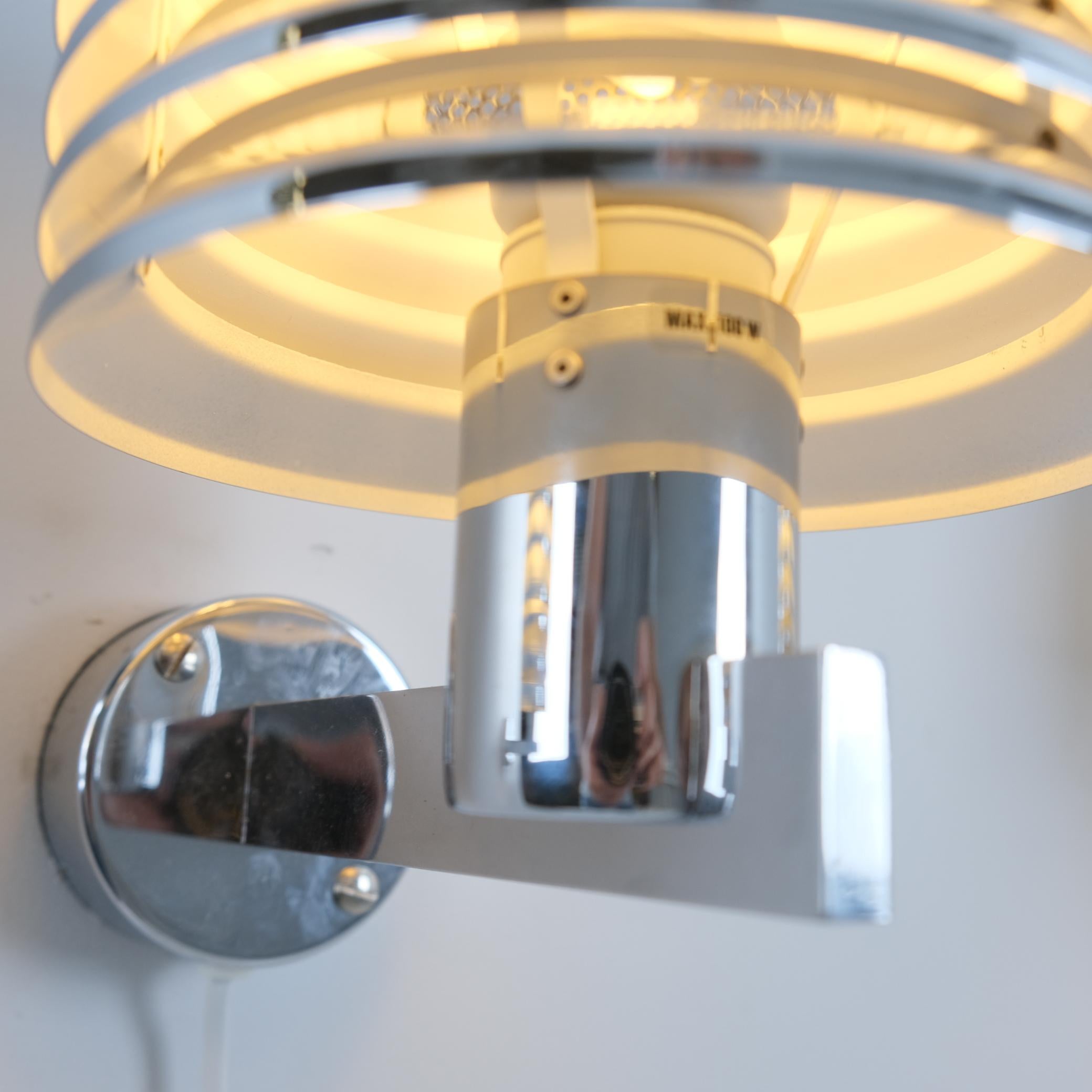 Late 20th Century Hans-Agne Jakobsson Set of 4 Chromed Wall Lamps Model. V-299, Sweden 1970s For Sale