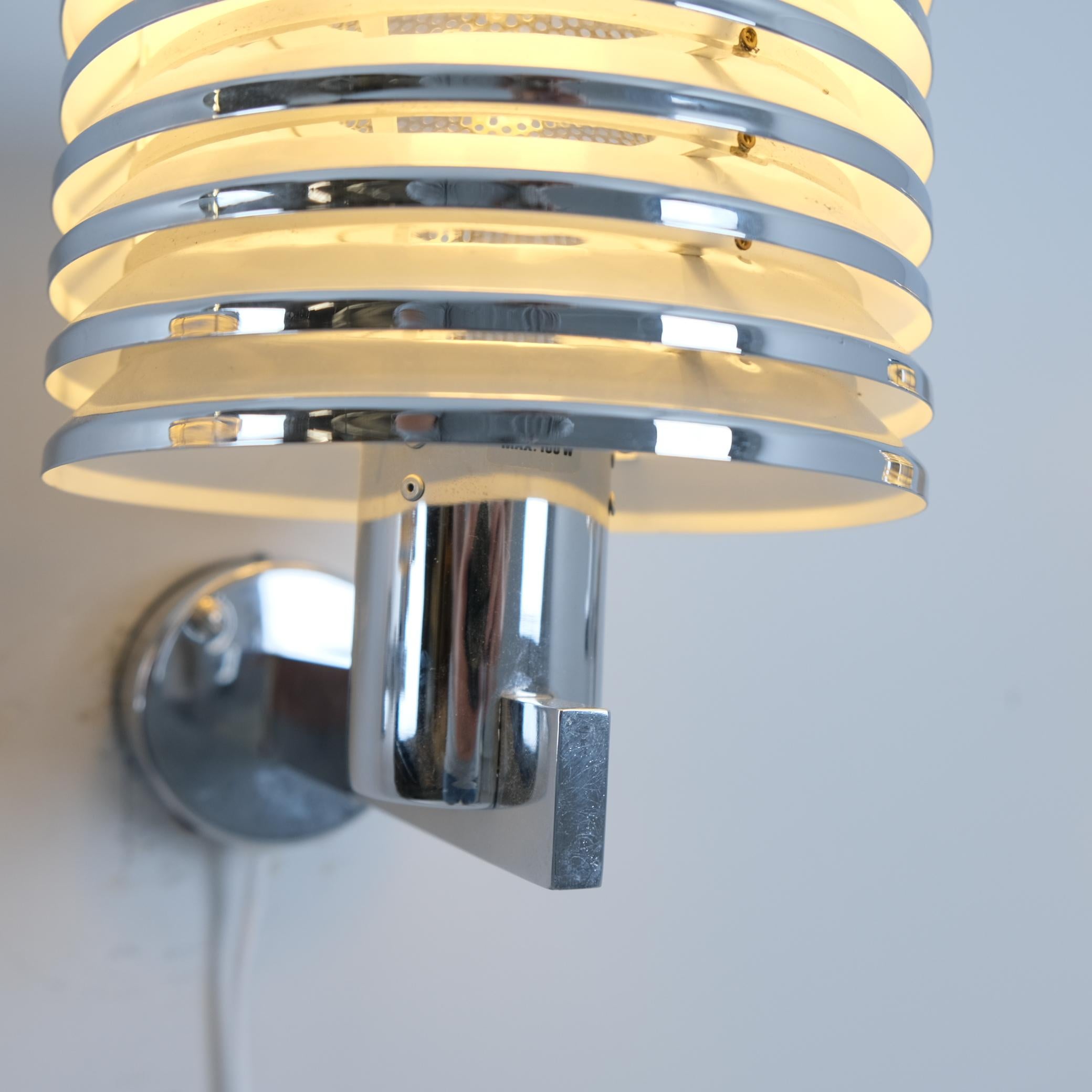 Metal Hans-Agne Jakobsson Set of 4 Chromed Wall Lamps Model. V-299, Sweden 1970s For Sale