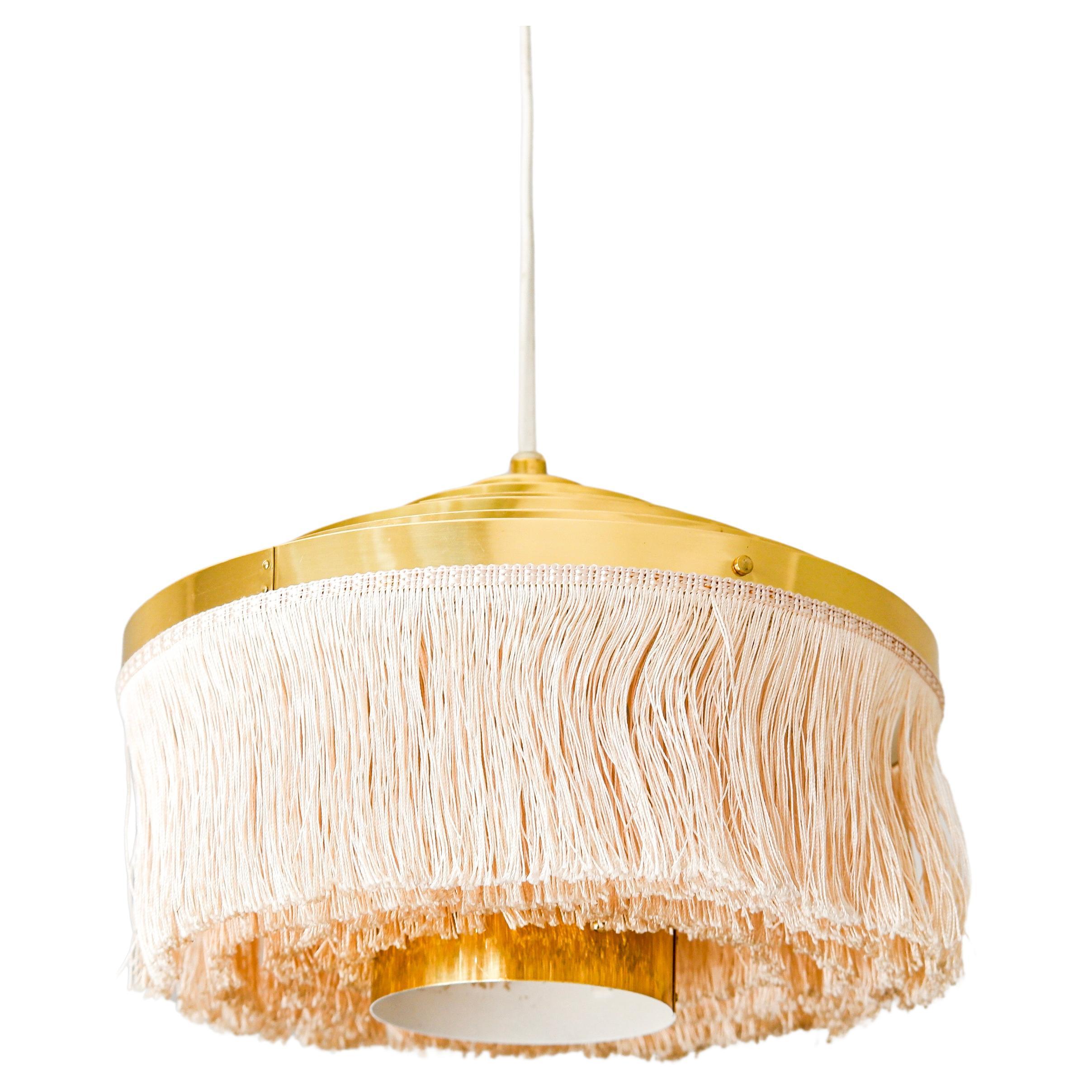 Hans Agne Jakobsson silk fringe pendant light circa 1960.