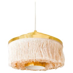 Hans Agne Jakobsson silk fringe pendant light circa 1960.