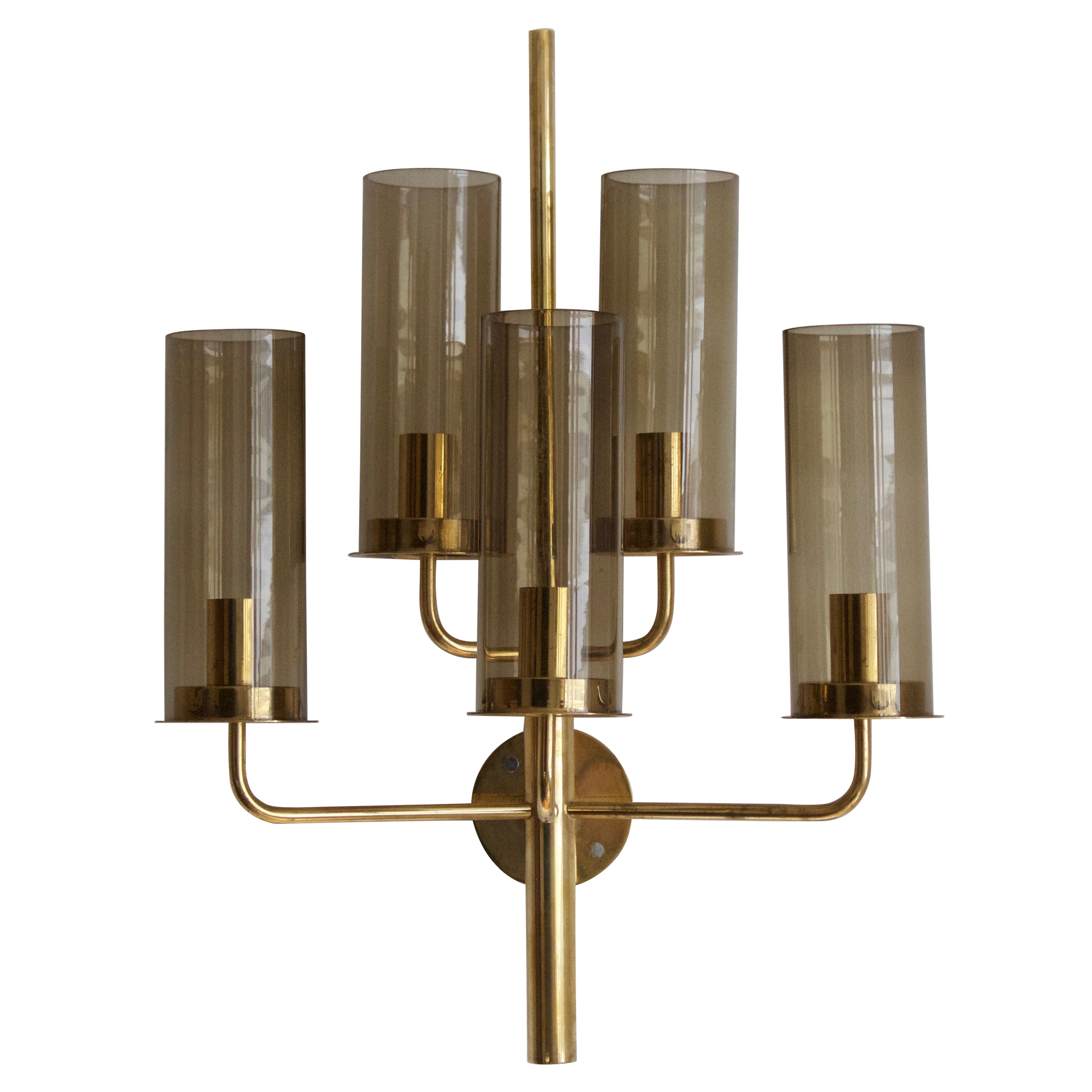 Hans-Agne Jakobsson, Aplique de tamaño considerable, latón, cristal, Suecia, c. 1960