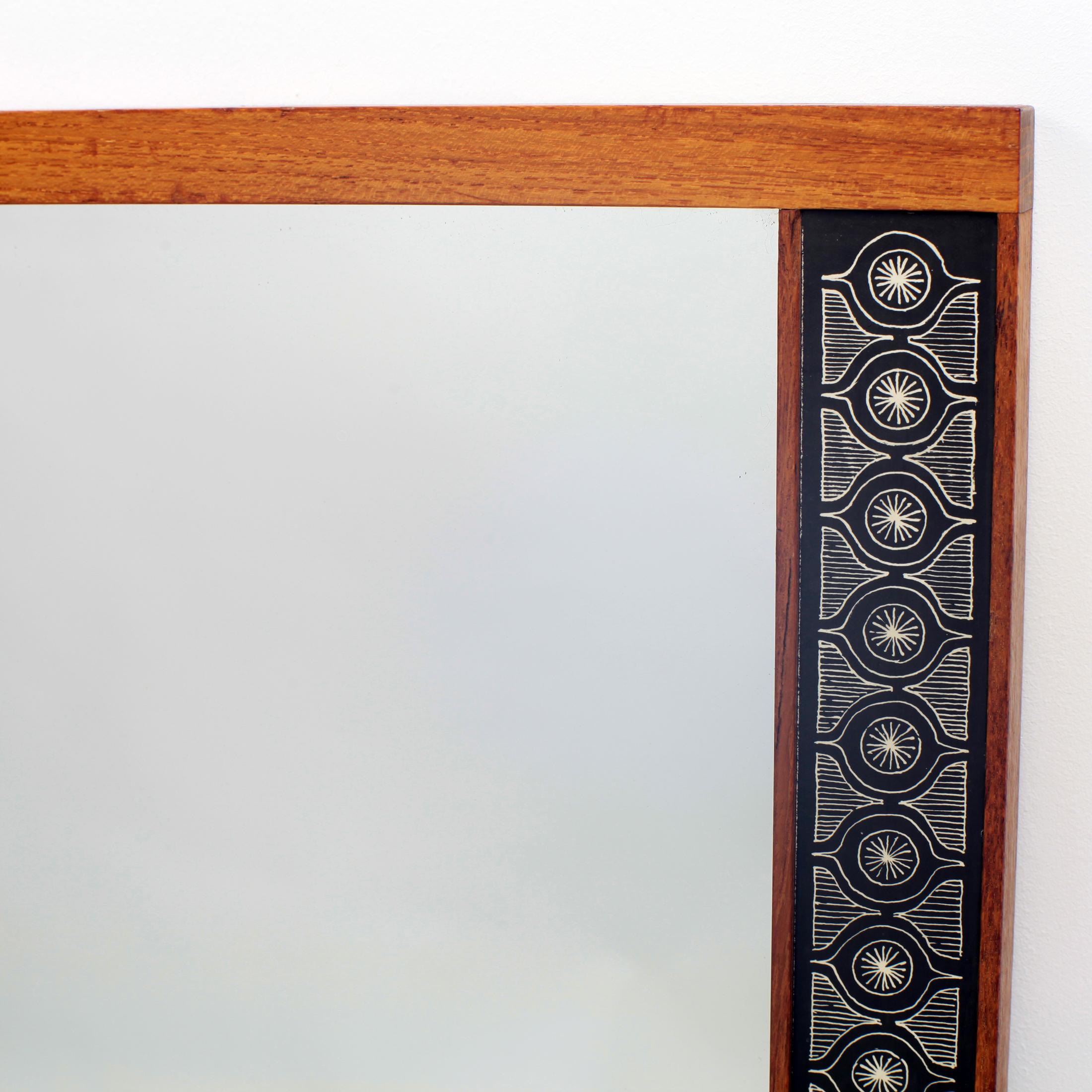 Swedish Hans-Agne Jakobsson Solid Teak Mirror for Markaryd, Sweden, 1950s