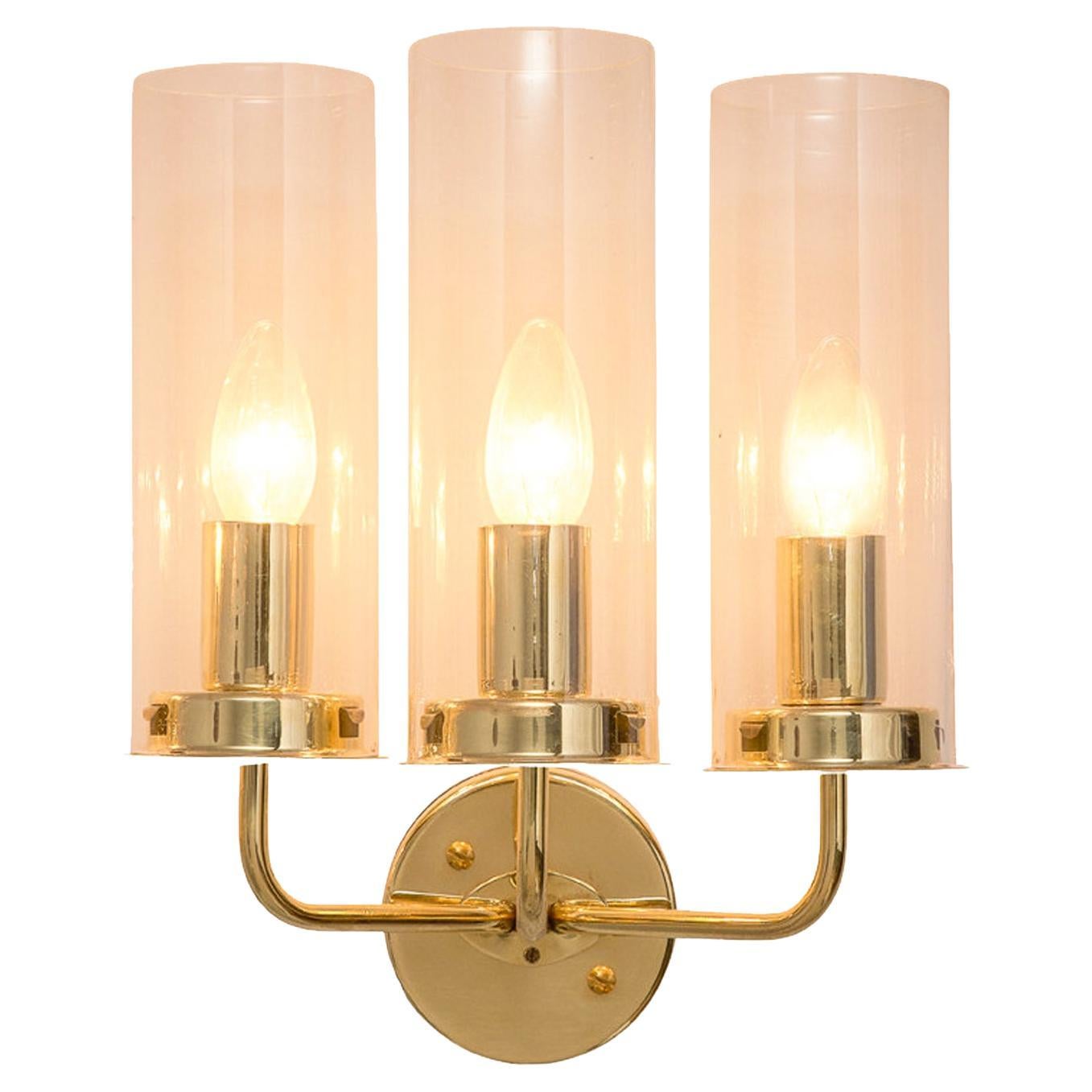 Hans-Agne Jakobsson 'Sonata' Wall Light in Glass and Brass  For Sale