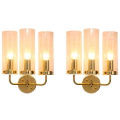 Hans-Agne Jakobsson 'Sonata' Wall Lights in Glass and Brass