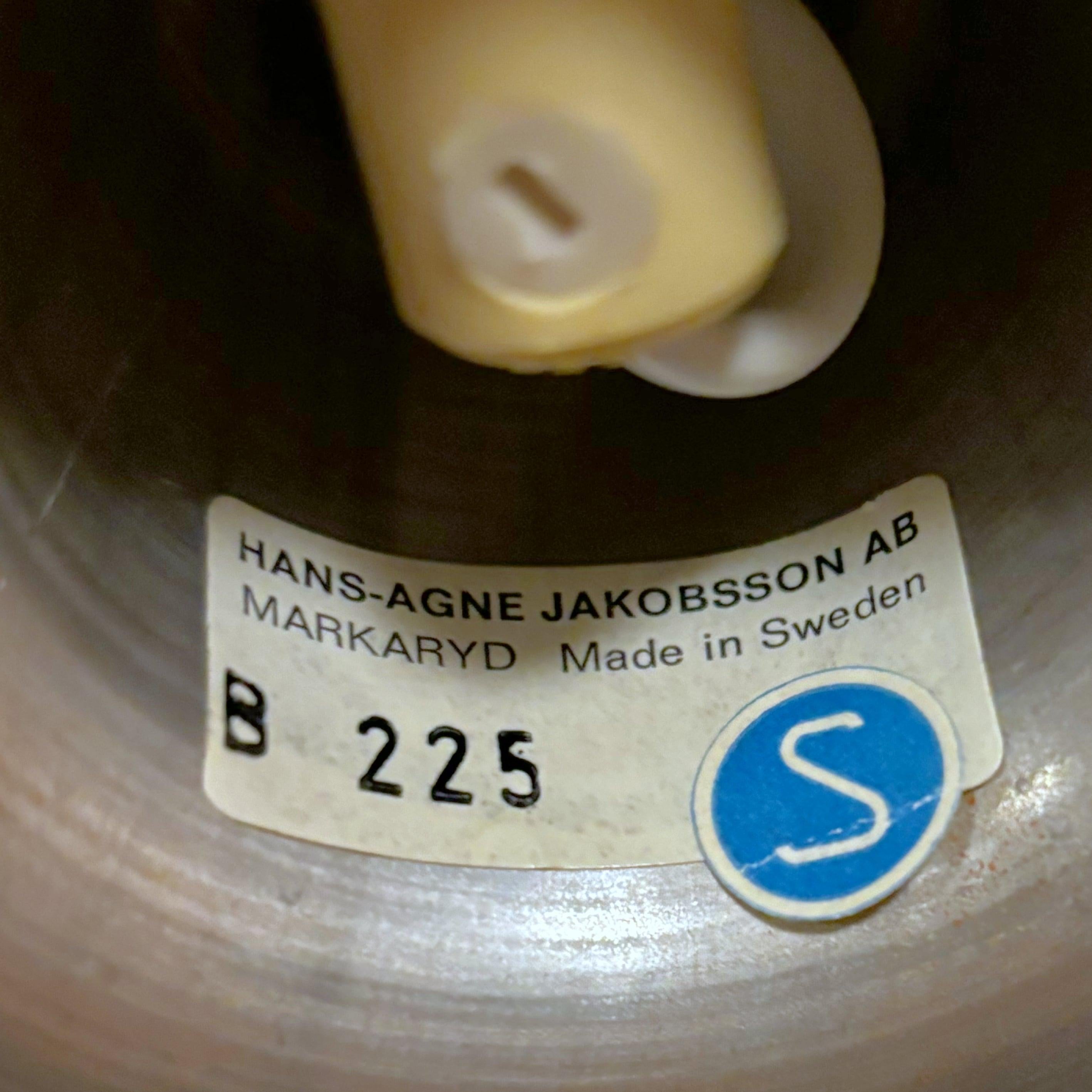 Hans-Agne Jakobsson Lámpara de mesa de la era espacial B225, metal y cristal, Suecia, años 60 en venta 3