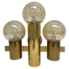 Hans Agne Jakobsson Sputnik Orbit Brass and Glass Ball Sconce Sweden 1960s