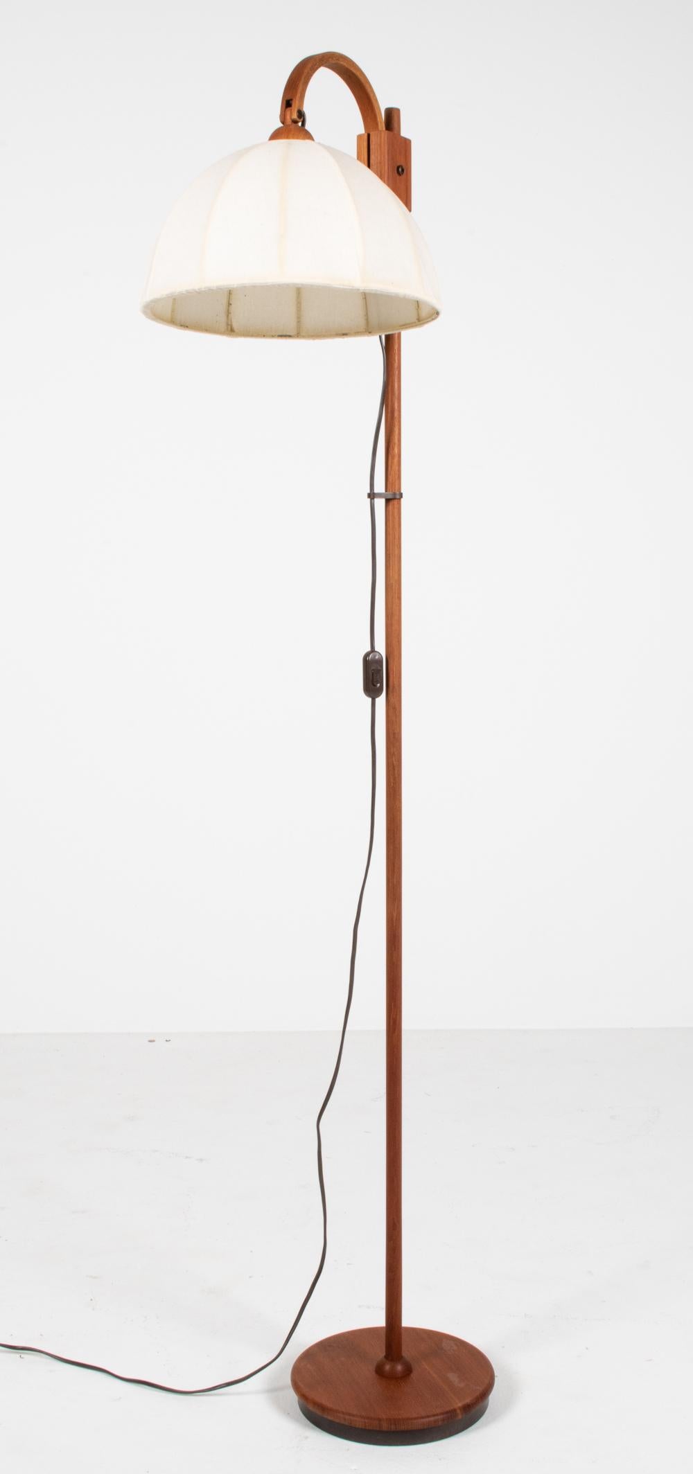 mid century teak floor lamp