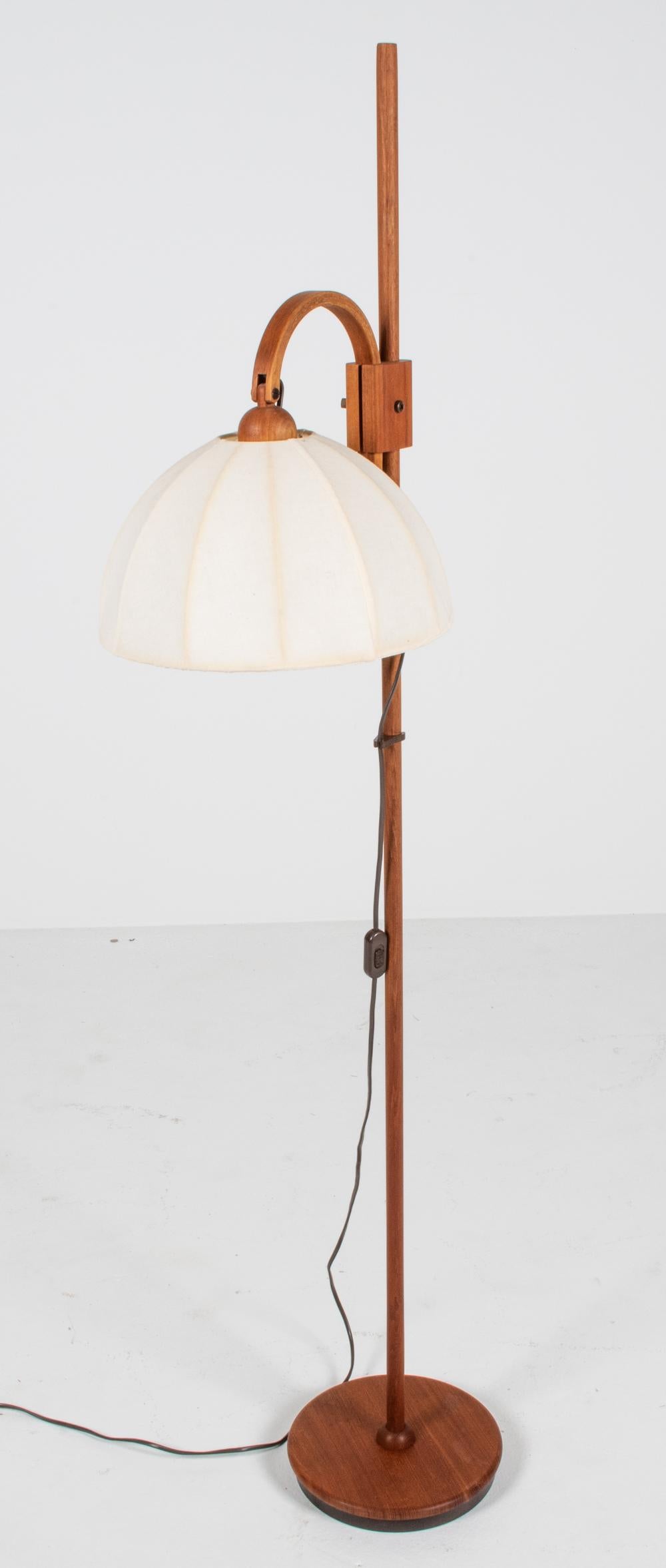 Swedish Hans-Agne Jakobsson-Style Danish Mid-Century Teak Floor Lamp For Sale