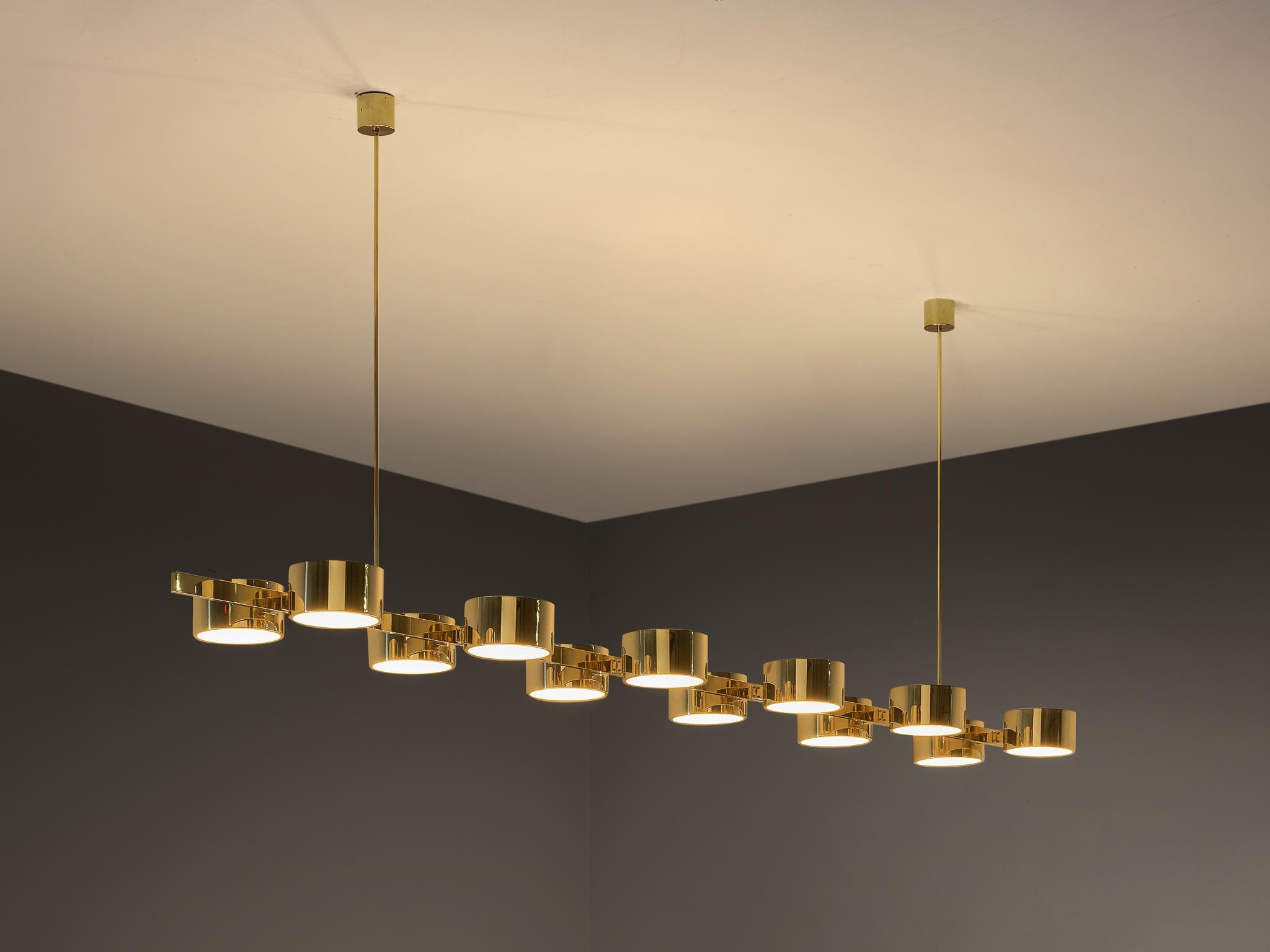 Scandinavian Modern Hans-Agne Jakobsson 'T 261/12' Chandelier in Brass