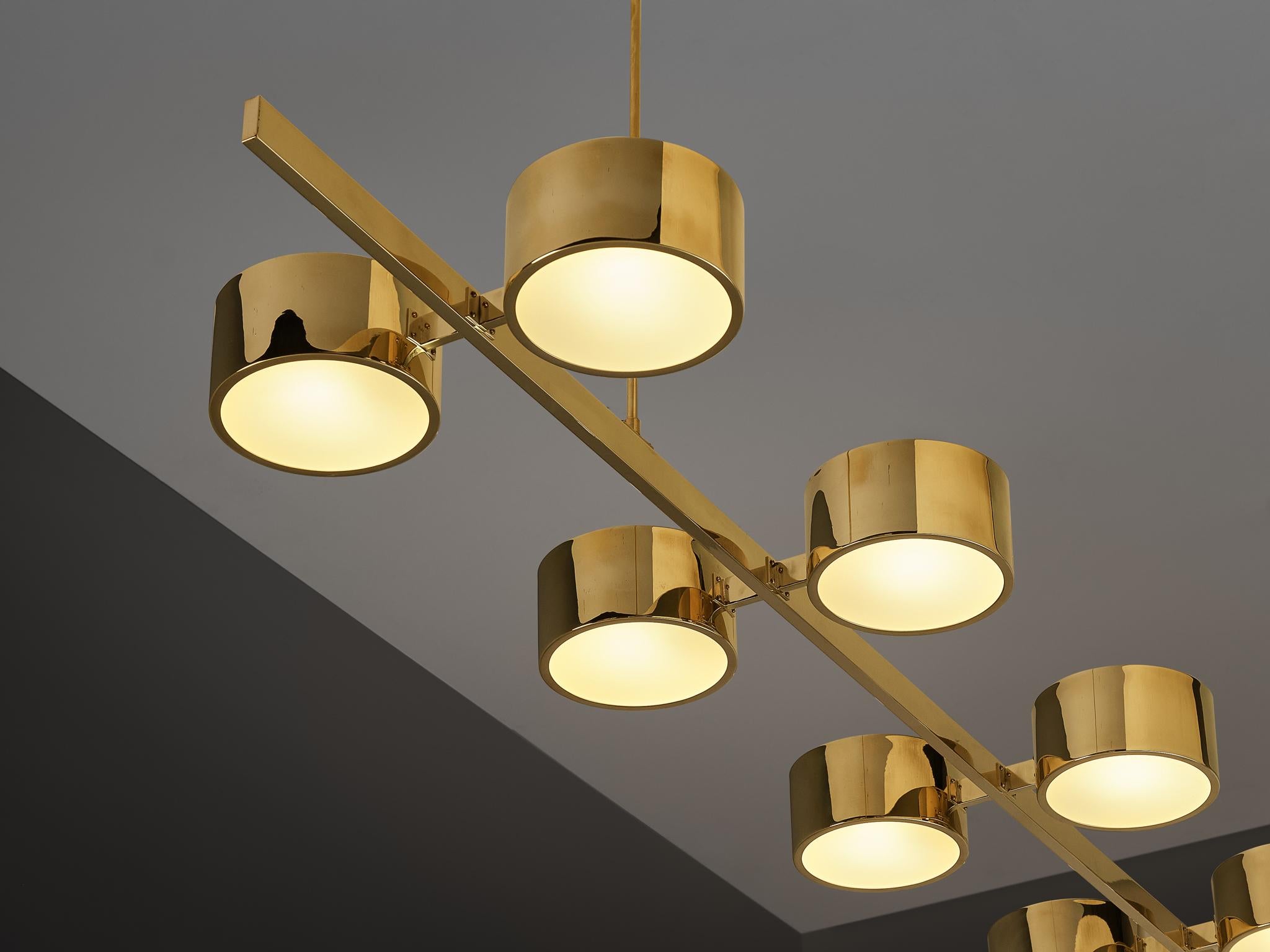 Scandinavo moderno Lampadario Hans-Agne Jakobsson 'T 261/12' in ottone in vendita