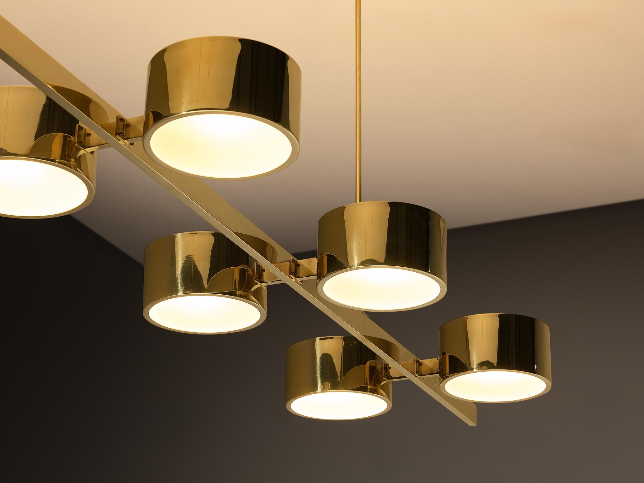 Hans-Agne Jakobsson 'T 261/12' Chandelier in Brass In Good Condition In Waalwijk, NL
