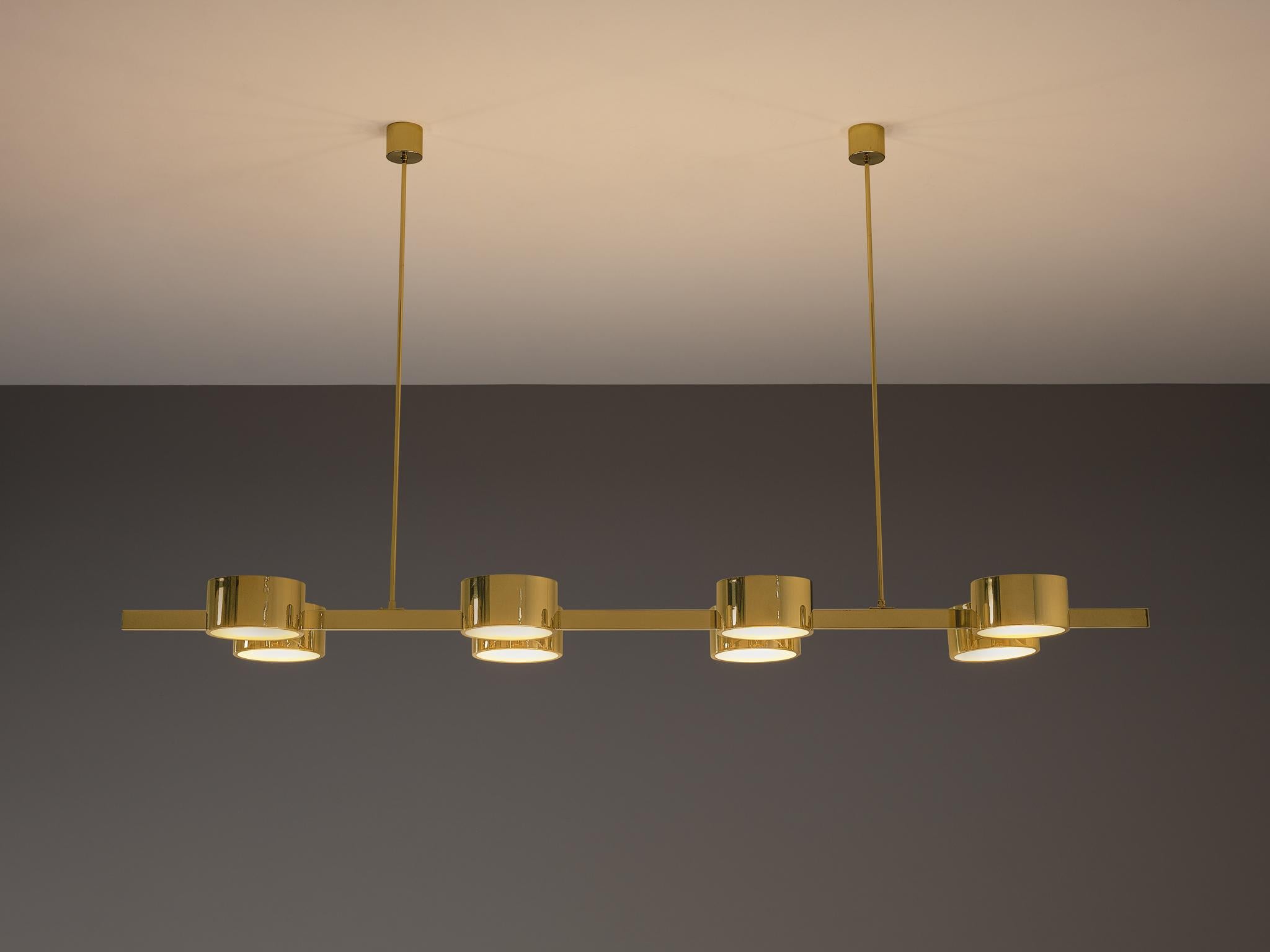 Lampadario Hans-Agne Jakobsson 'T 261/8' in ottone In condizioni buone in vendita a Waalwijk, NL