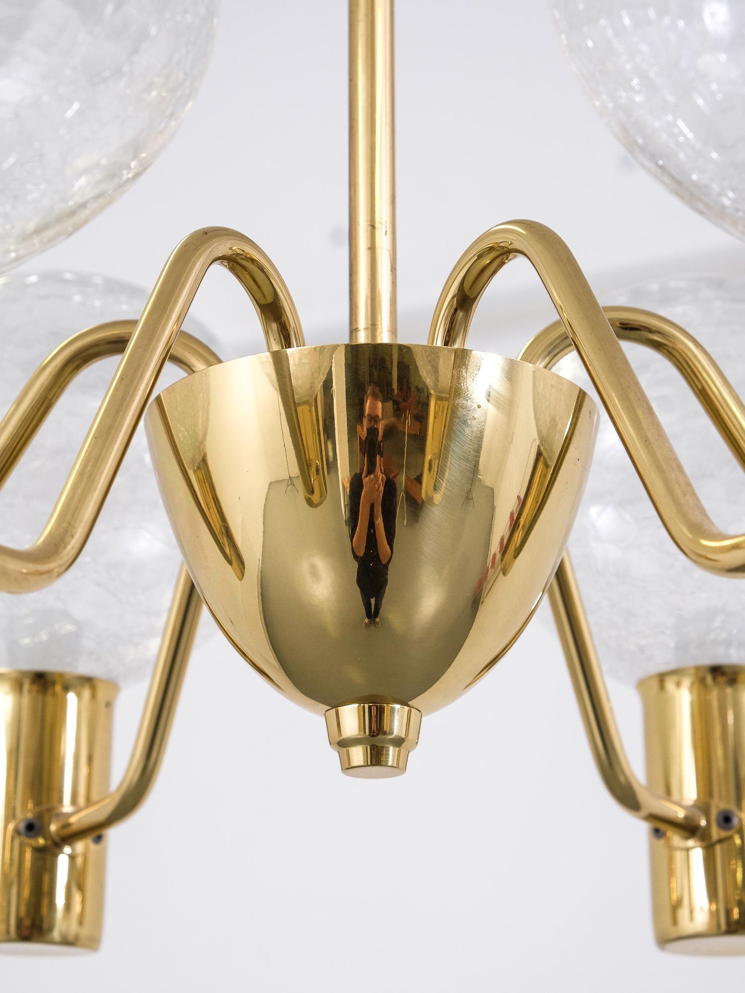 Hans-Agne Jakobsson T 372/6 'Patricia' Chandelier, 1960s In Excellent Condition In Helsinki, FI