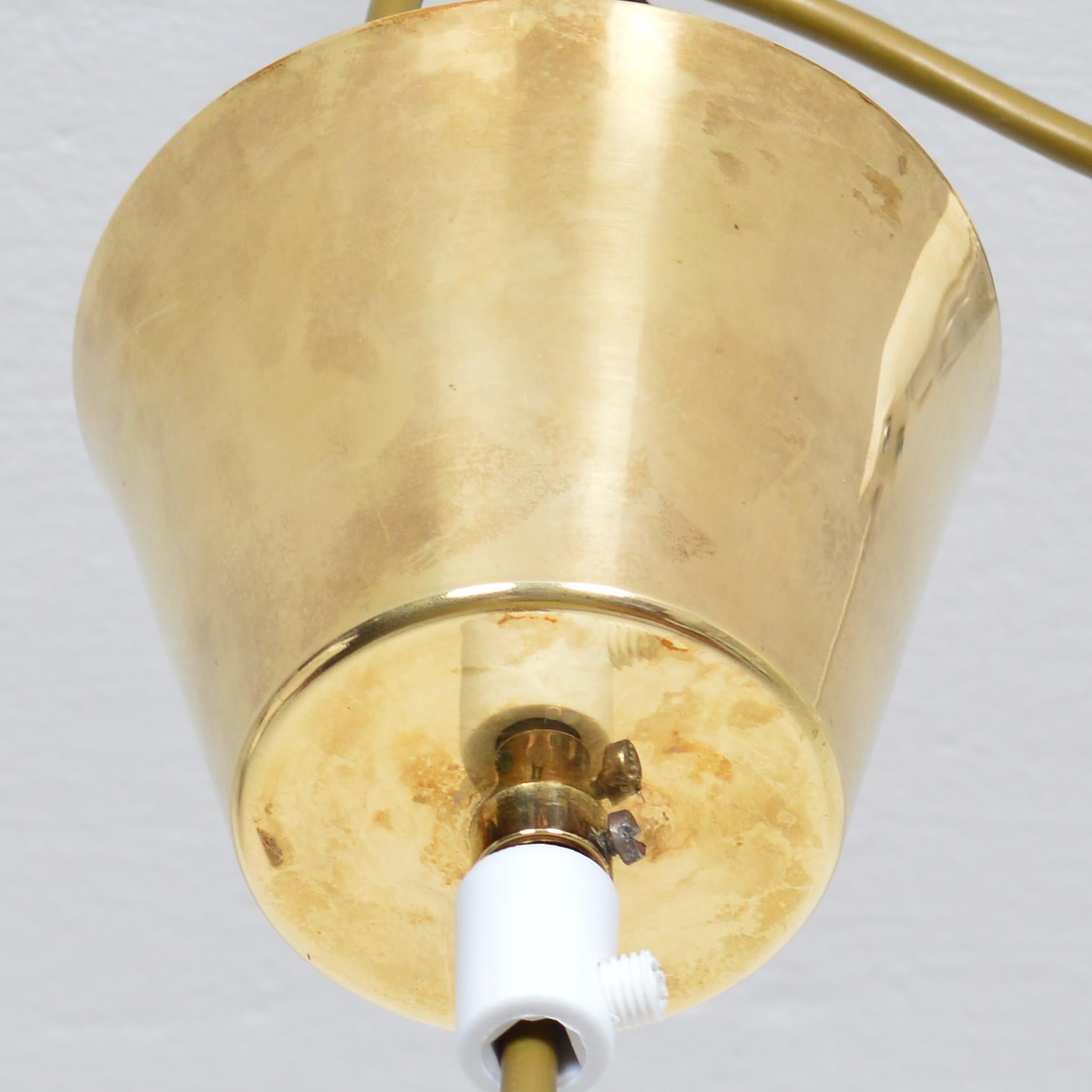 Hans-Agne Jakobsson T-603 Fringe & Brass Ceiling Lamp, Sweden, 1960s 4