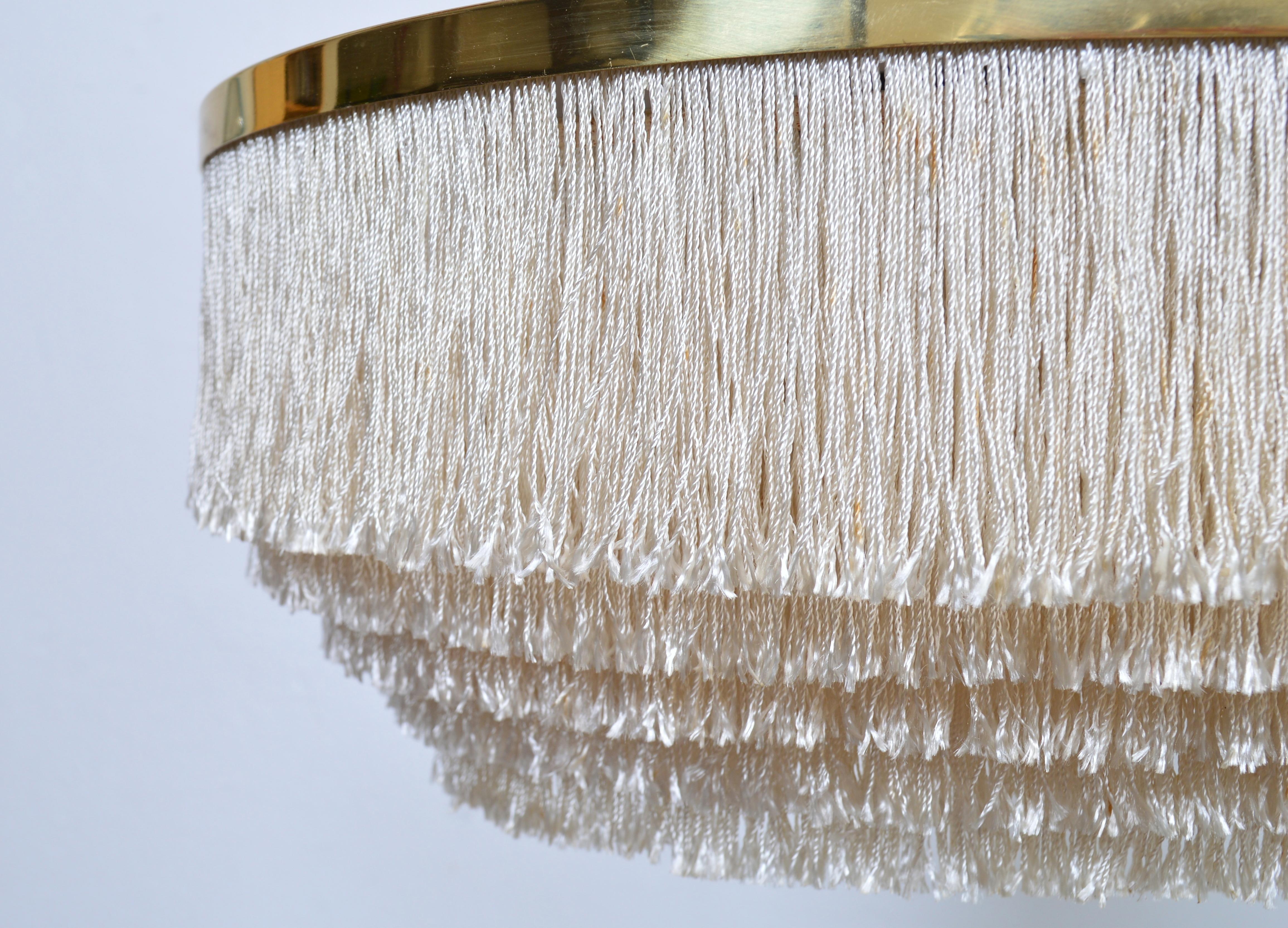 Hans-Agne Jakobsson T-603 Fringe & Brass Ceiling Lamp, Sweden, 1960s 2