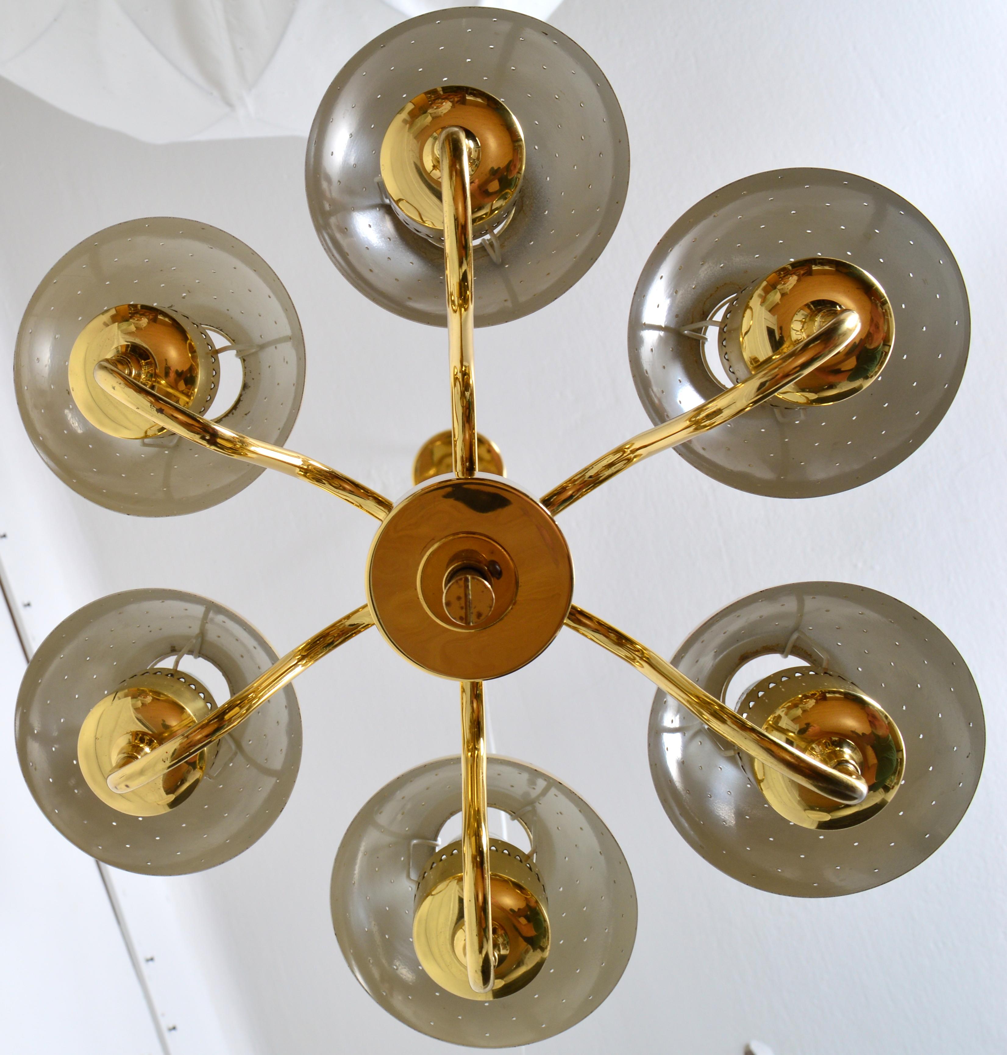 Metà XX secolo Hans-Agne Jakobsson T526  Brass Pendant for AB Markaryd, 1960s in vendita