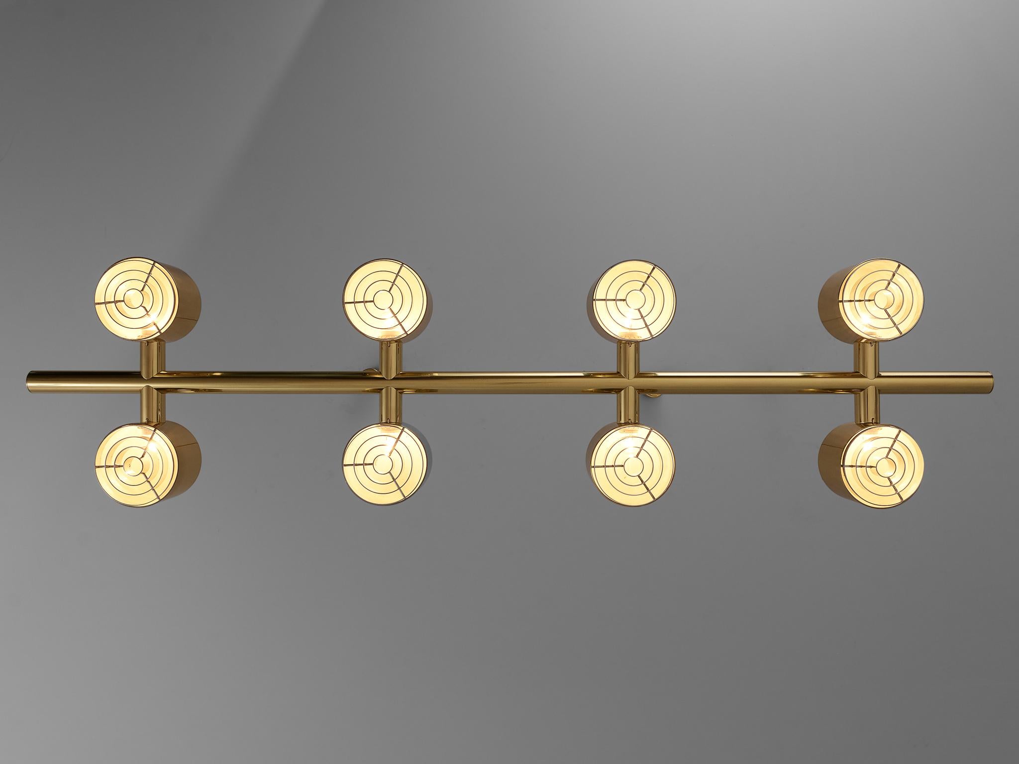 Hans-Agne Jakobsson T746/8 Chandelier in Brass In Good Condition In Waalwijk, NL