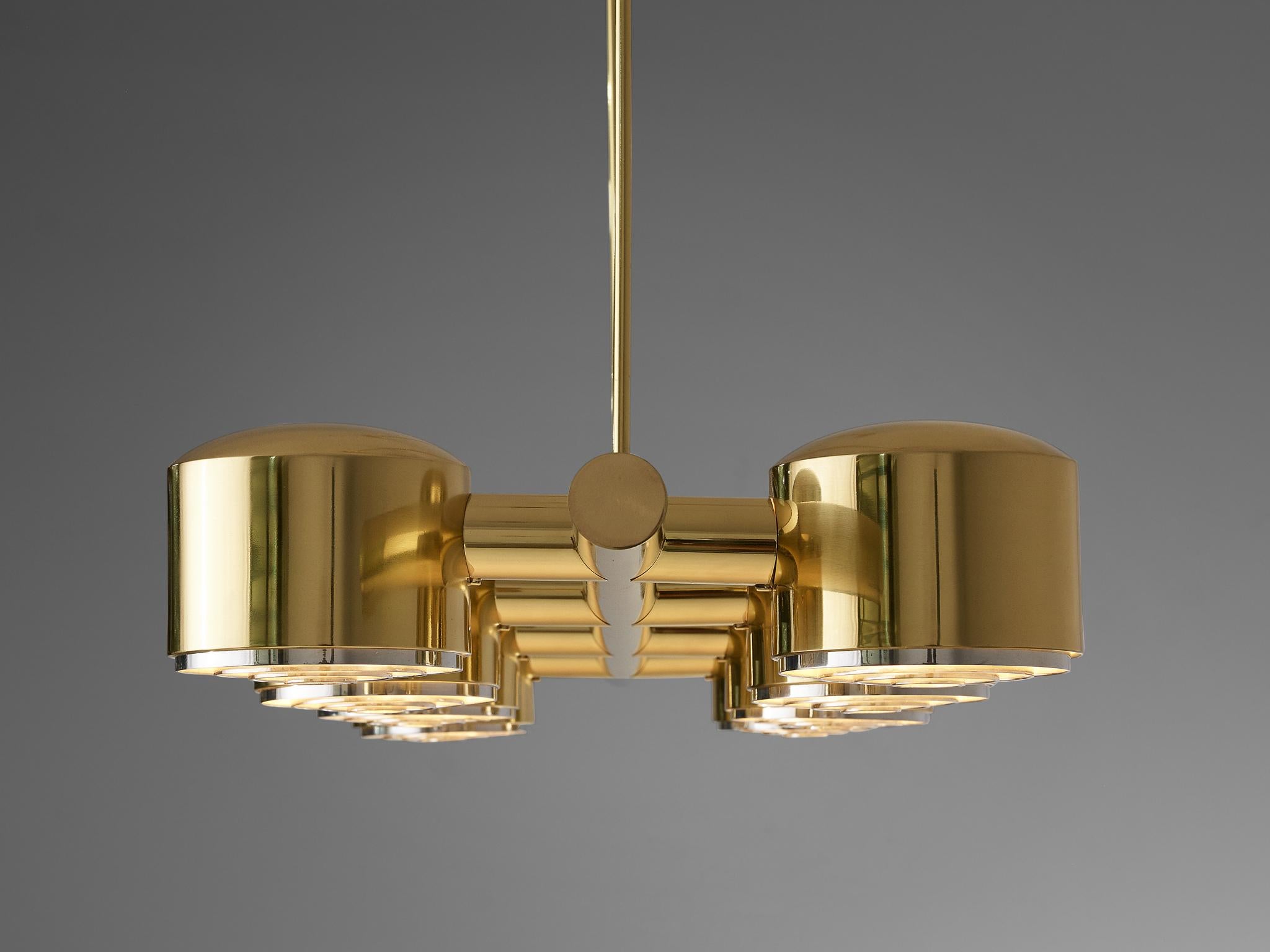 Hans-Agne Jakobsson T746/8 Chandelier in Brass 1