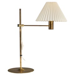 Hans-Agne Jakobsson, Table Lamp, Brass, Fabric, Sweden, 1970s