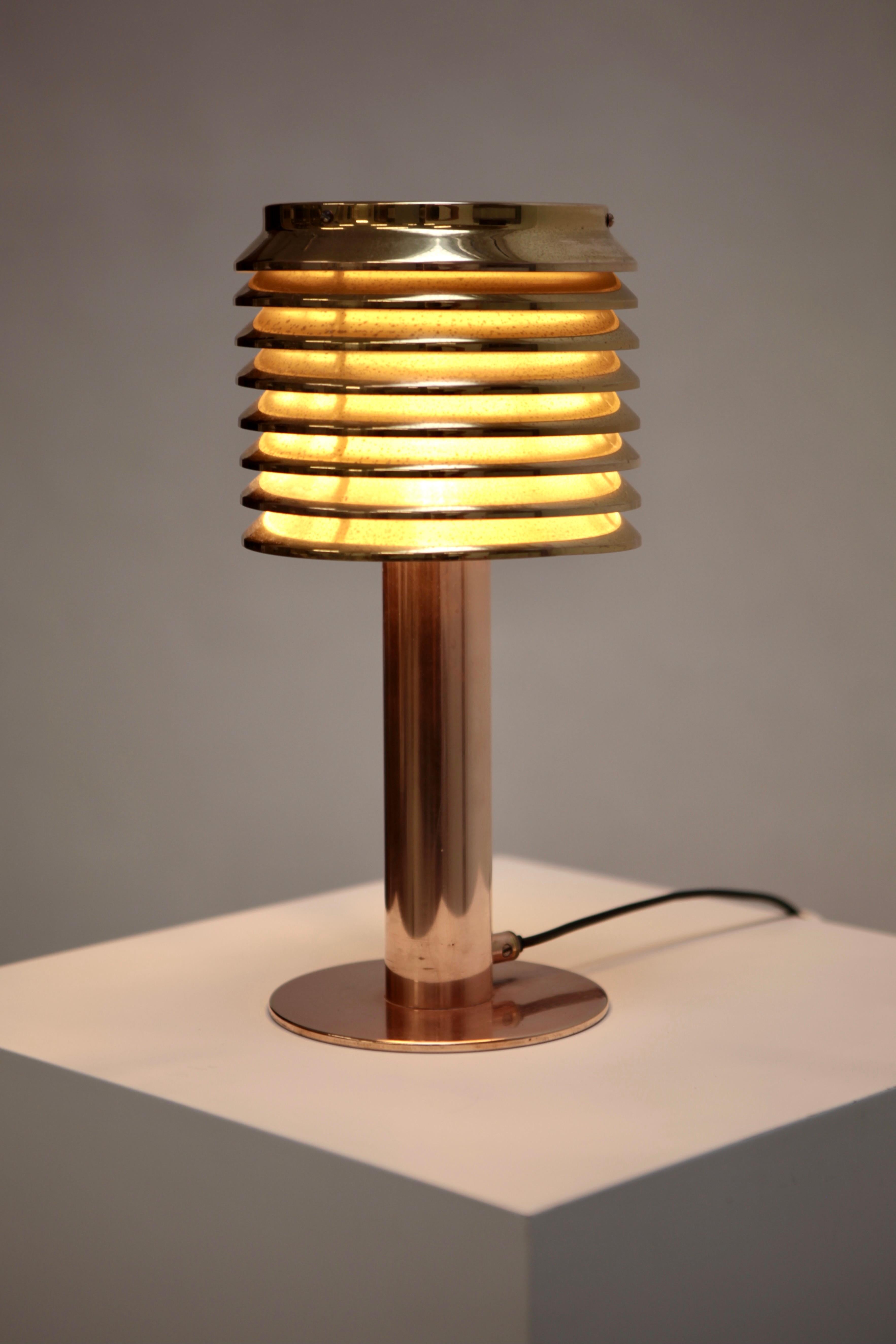 Copper Hans-Agne Jakobsson, Table Lamp in Brass, Model B 142, Sweden 1960s