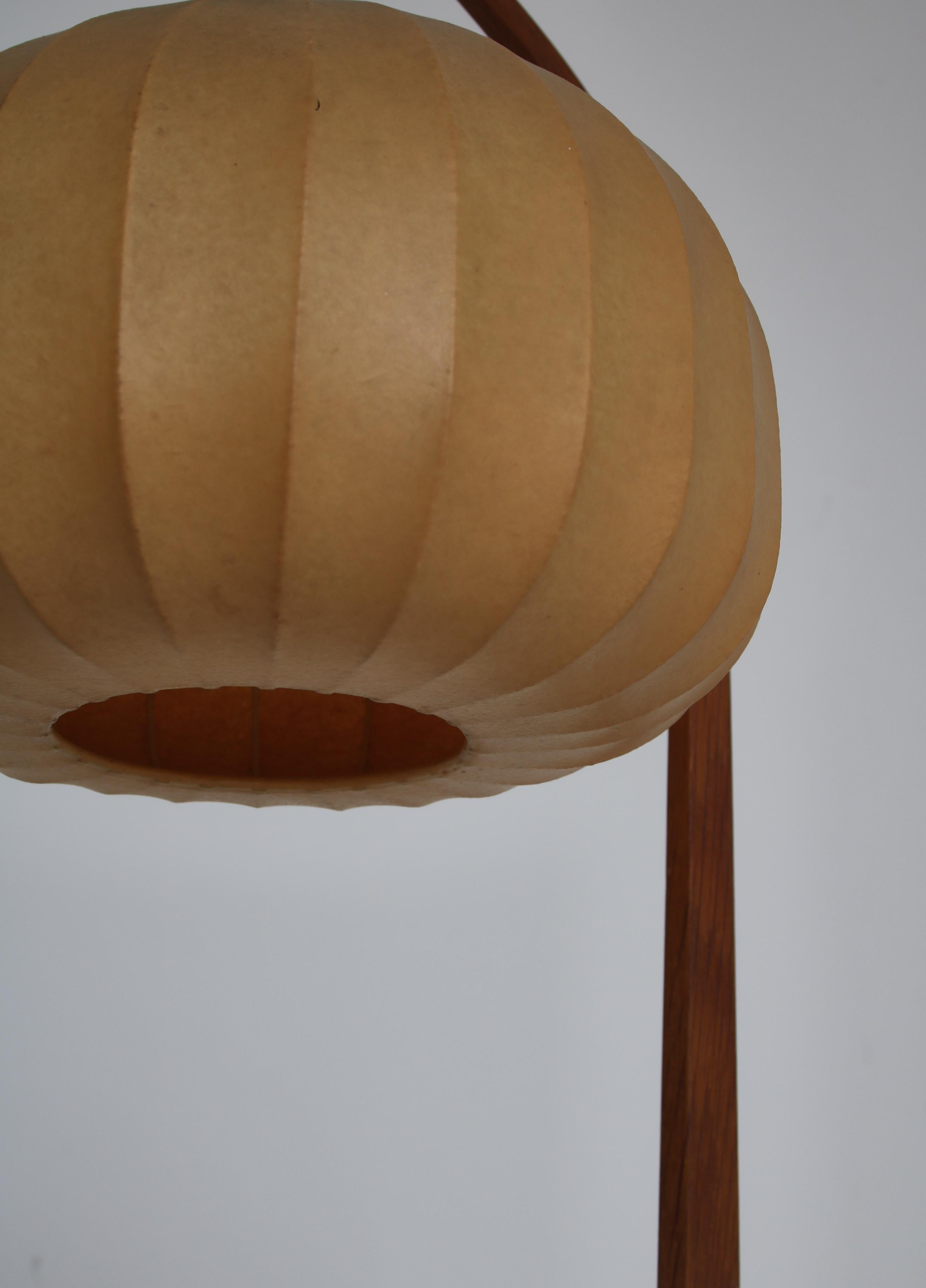 Hans Agne-Jakobsson Table Lamp in Oak and Leather, Markaryd, 1960s 4