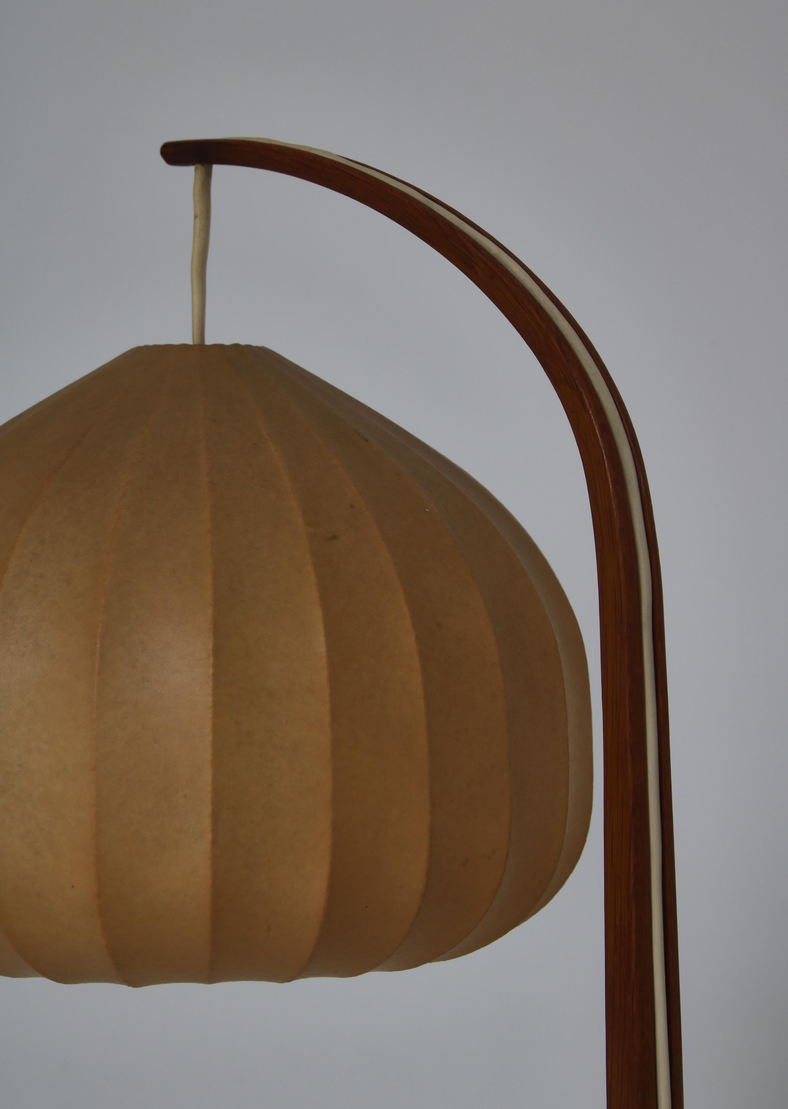 Hans Agne-Jakobsson Table Lamp in Oak and Leather, Markaryd, 1960s 1