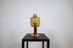 Hans-Agne Jakobsson Table Lamp Model B-102 in Brass and Glass, 1960s, Sweden