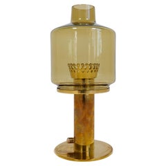 Vintage Hans-Agne Jakobsson Table Lamp Model B-102 in Brass and Glass, 1960s, Sweden