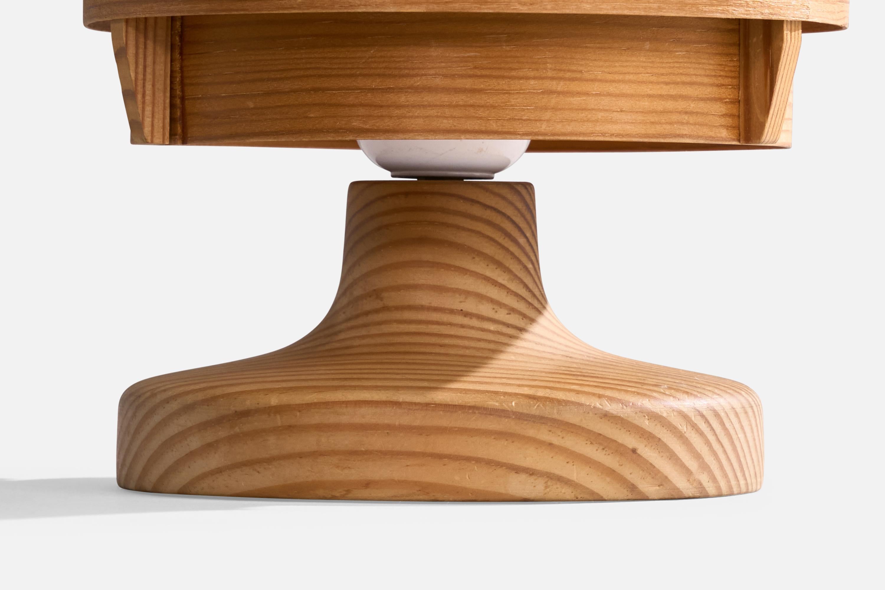 Hans-Agne Jakobsson, lampe de bureau en pin, Suède, années 1970 en vente 1