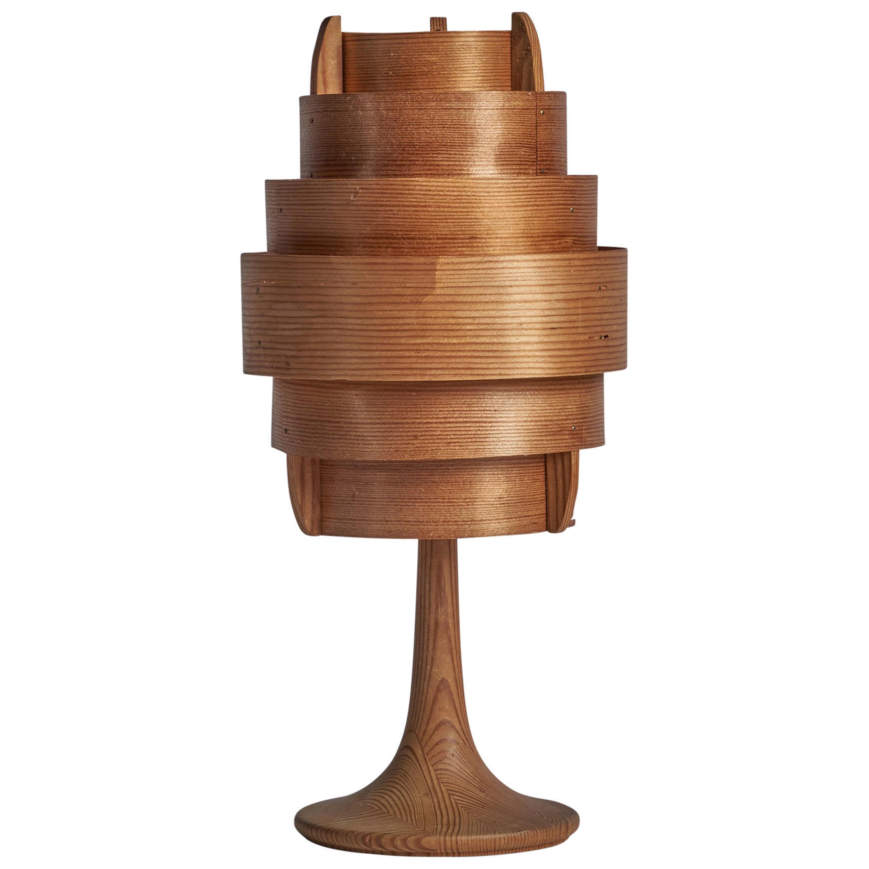 Hans-Agne Jakobsson, Table Lamp, Pine, Sweden, 1970s
