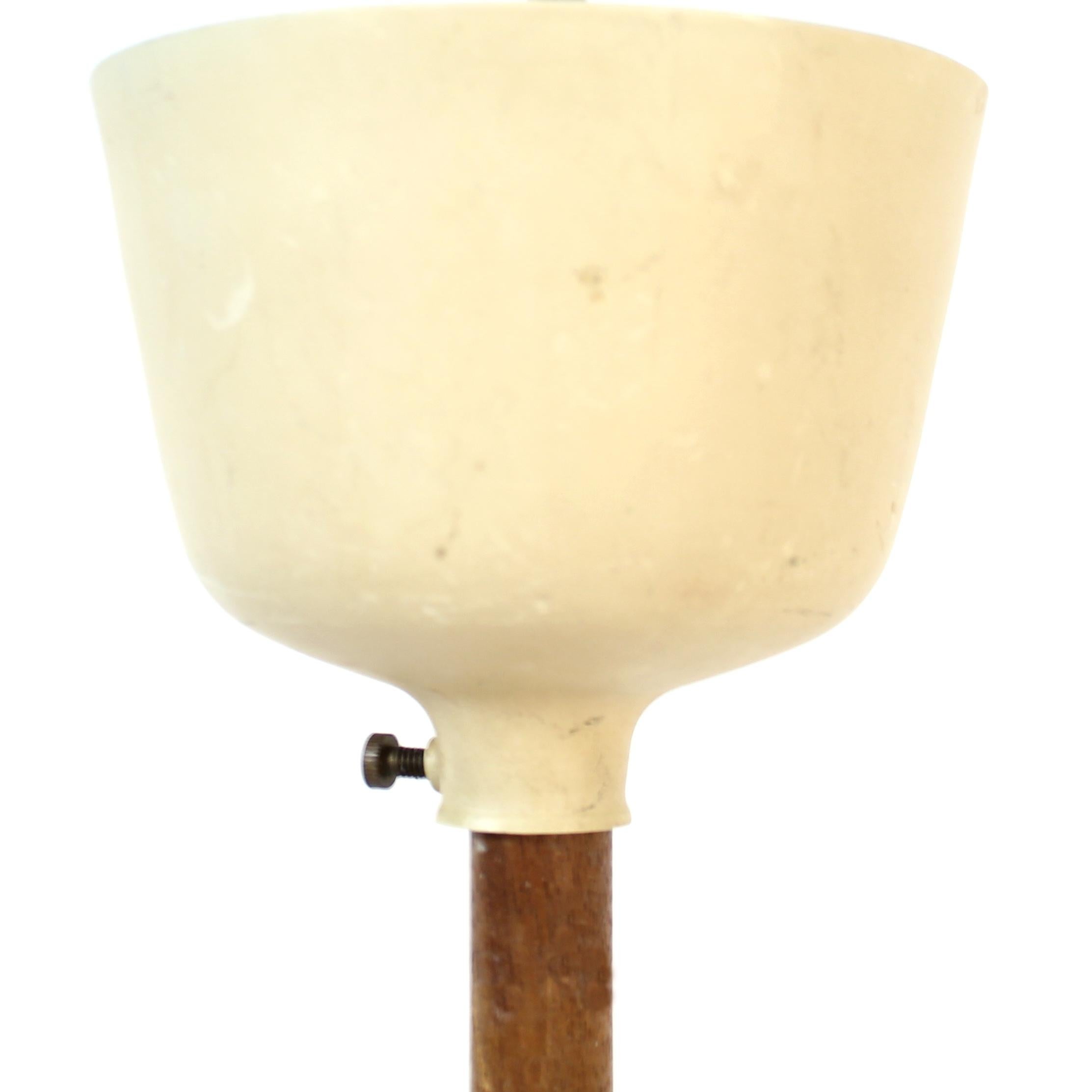Hans-Agne Jakobsson, teak and opaline glass ceiling lamp, 1950s For Sale 2