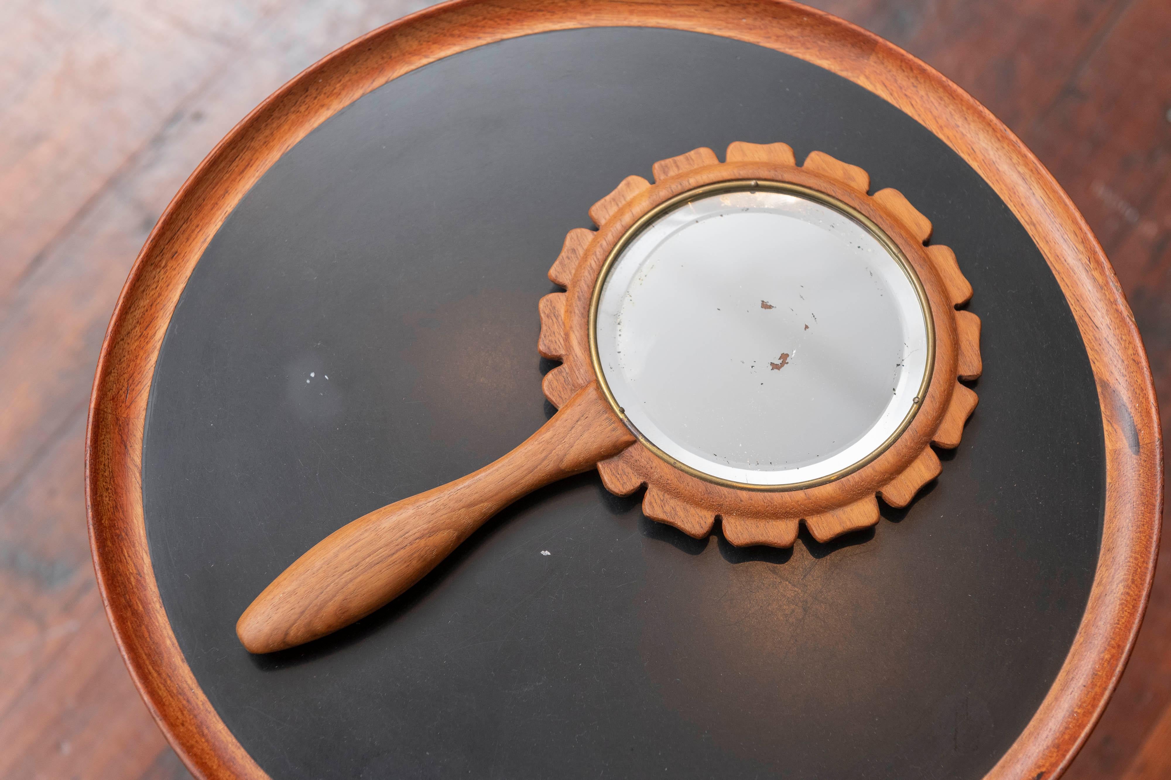 Scandinave moderne Miroir à main en teck Hans-Agne Jakobsson en vente