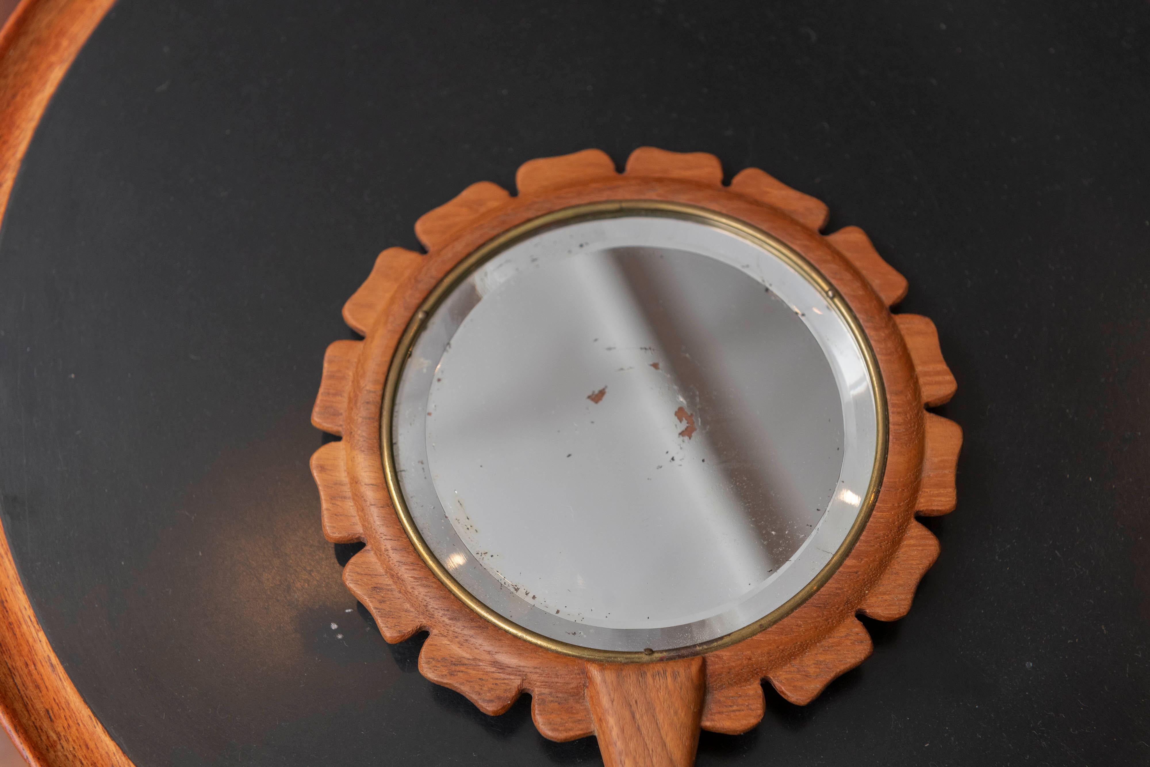 Danois Miroir à main en teck Hans-Agne Jakobsson en vente
