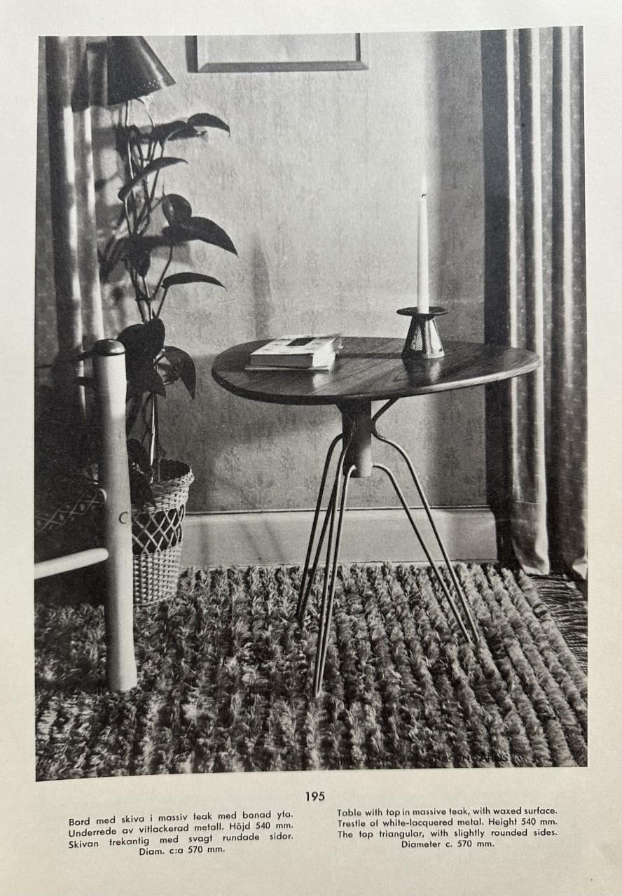 Hans-Agne Jakobsson Dreibeiniger '195' Beistelltisch aus Teakholz, Åhus, Schweden, 1950er Jahre im Angebot 8