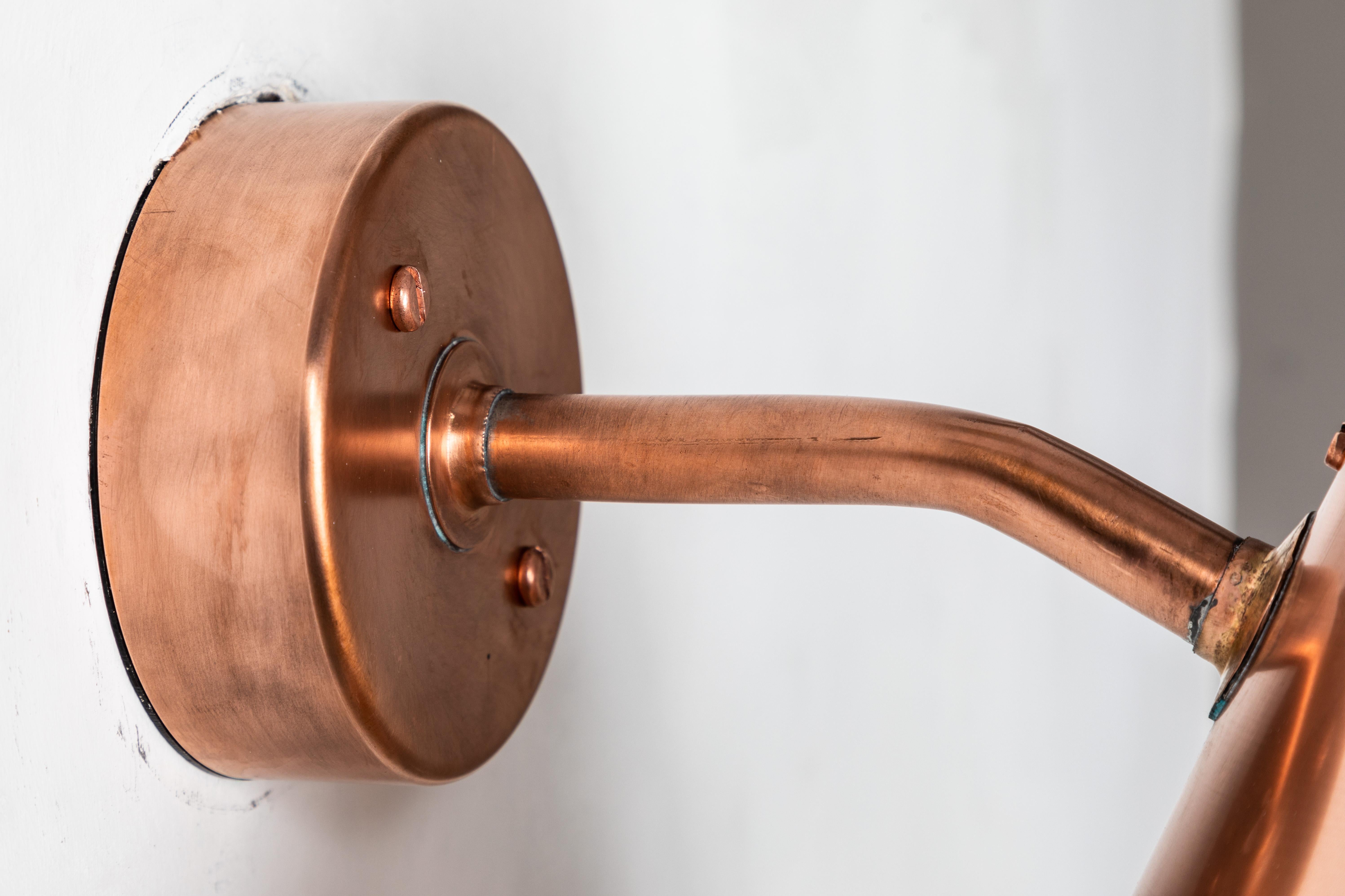 Hans-Agne Jakobsson 'Tratten' Raw Copper Outdoor Sconce For Sale 3