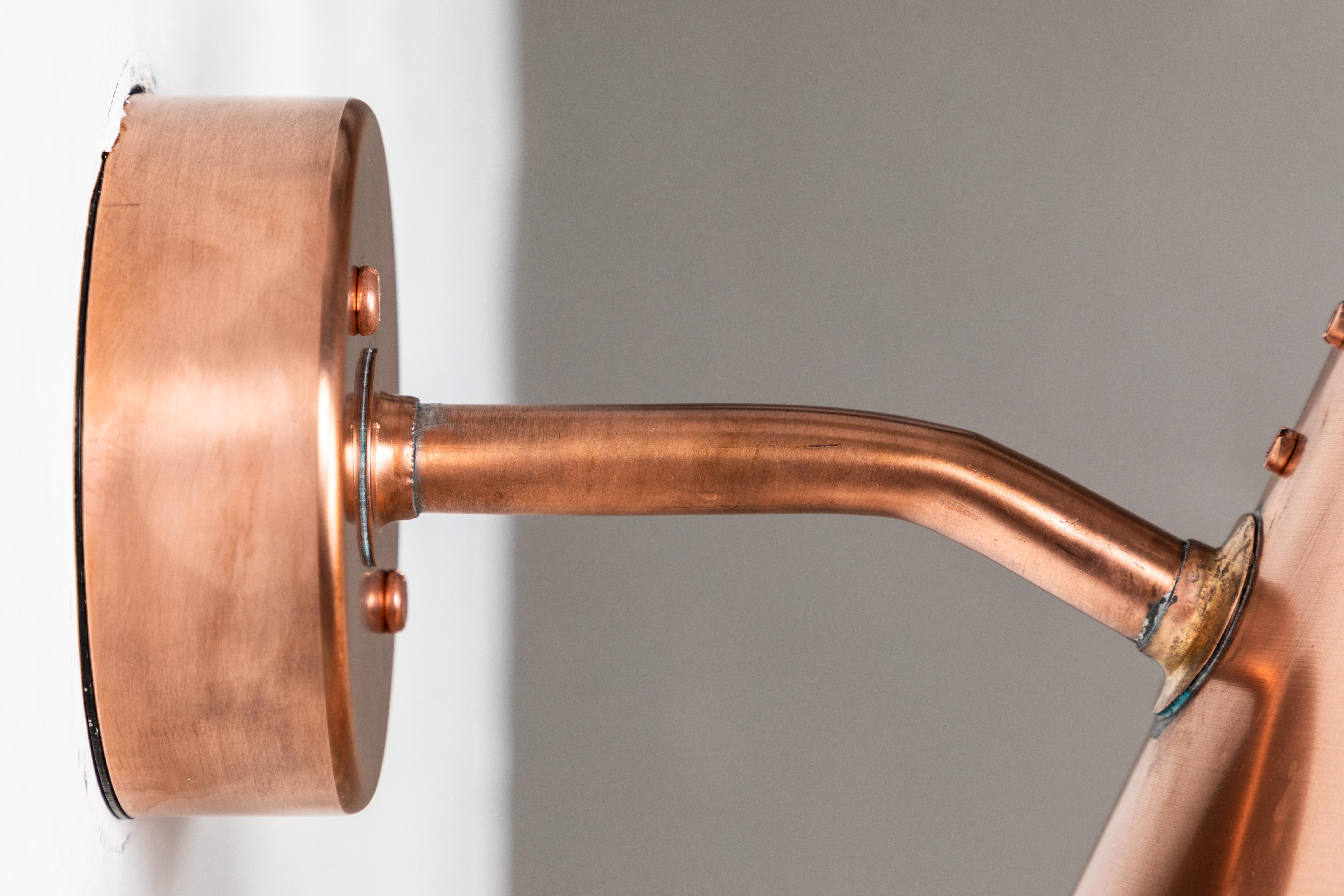 Hans-Agne Jakobsson 'Tratten' Raw Copper Outdoor Sconce For Sale 4
