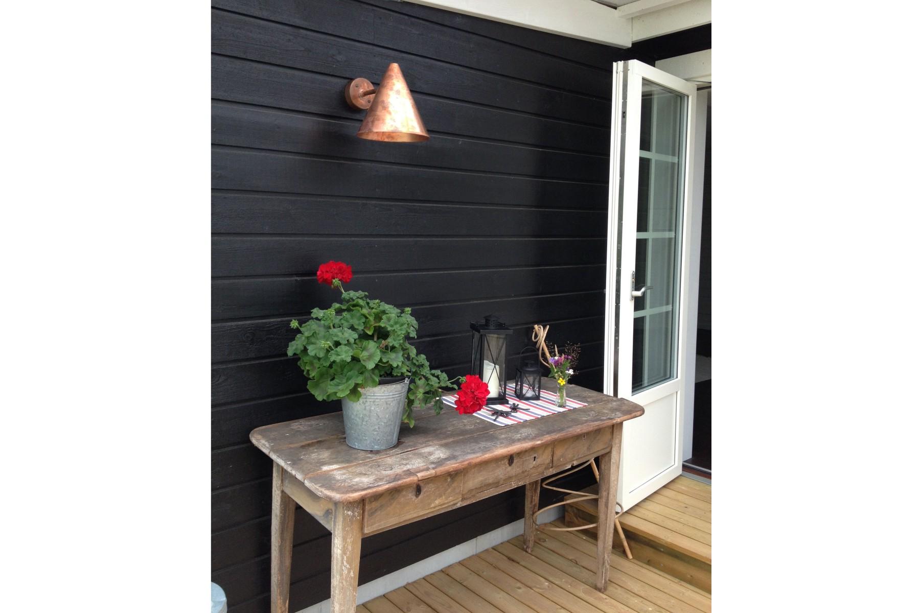 Swedish Hans-Agne Jakobsson 'Tratten' Raw Copper Outdoor Sconce For Sale