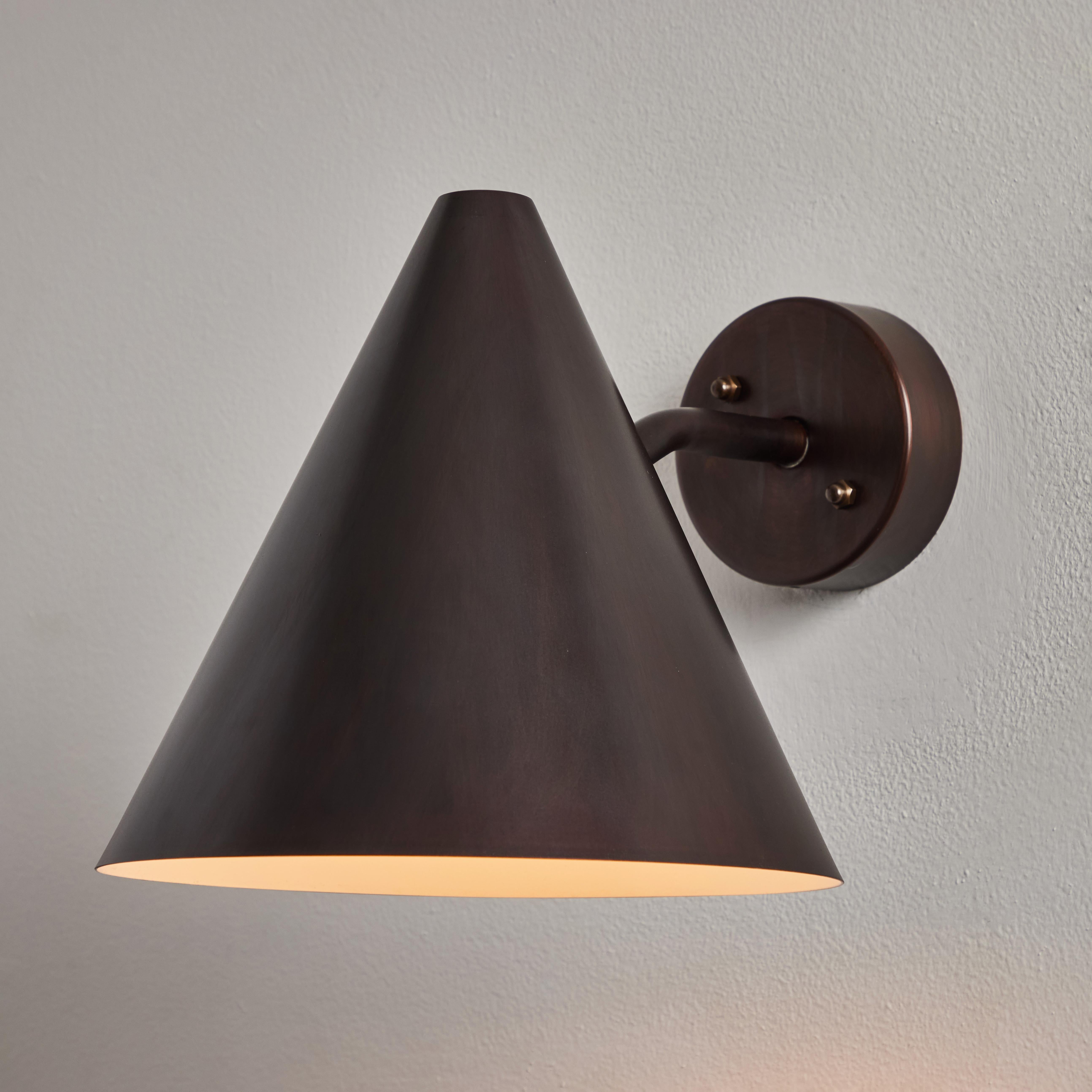 Hans-Agne Jakobsson 'Tratten' Dark Brown Patinated Outdoor Sconce For Sale 3