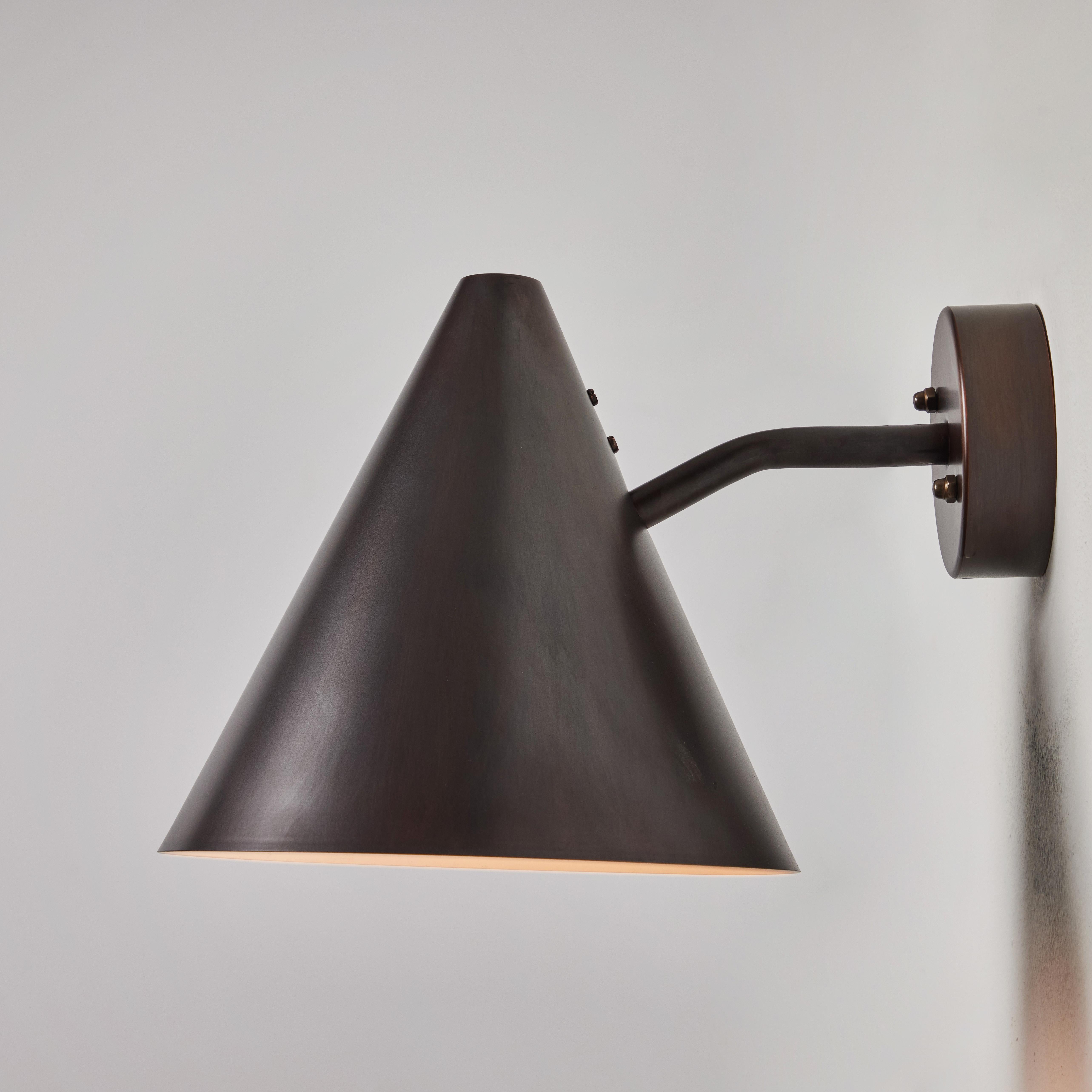 Contemporary Hans-Agne Jakobsson 'Tratten' Dark Brown Patinated Outdoor Sconce For Sale
