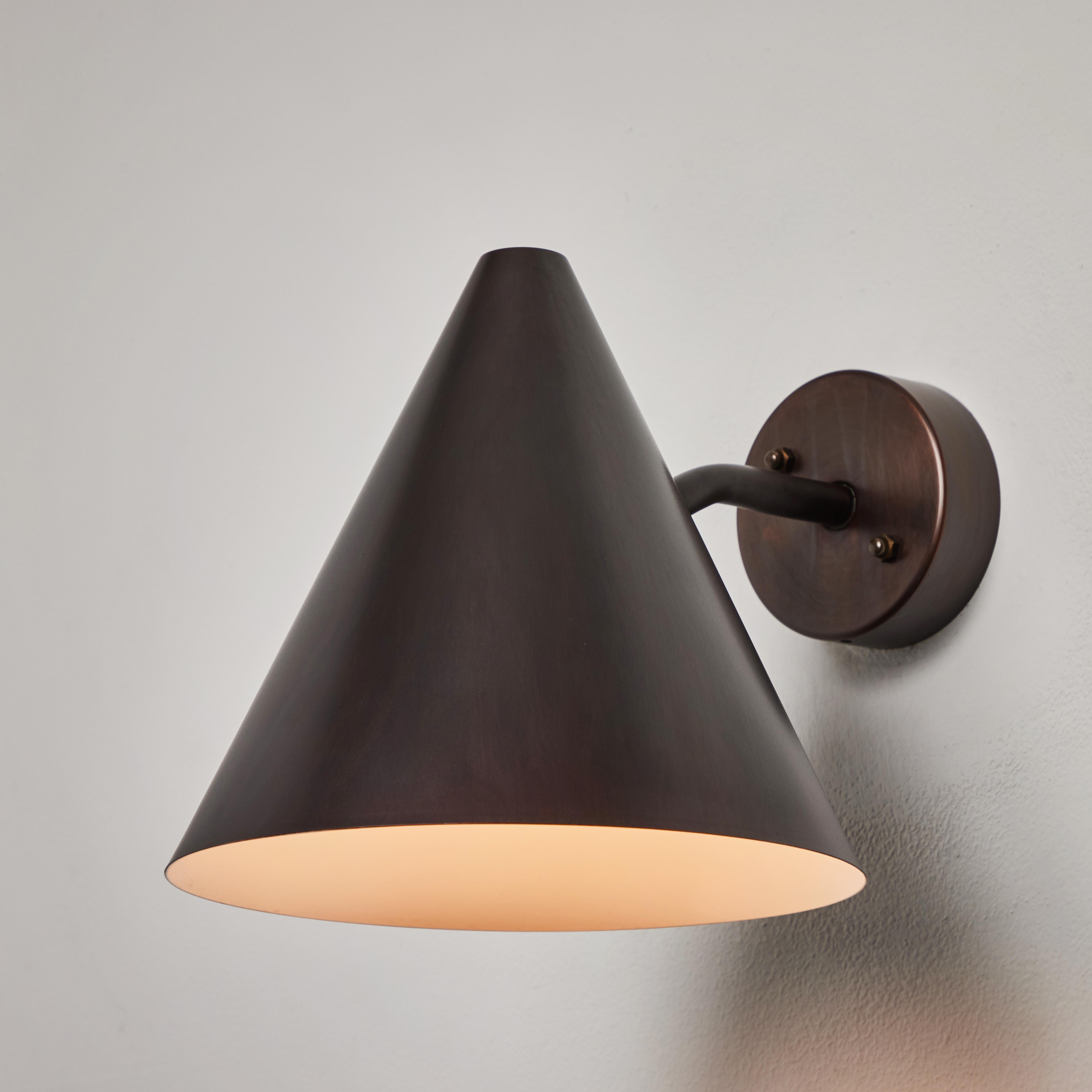 Scandinavian Modern Hans-Agne Jakobsson 'Tratten' Dark Brown Patinated Outdoor Sconce For Sale