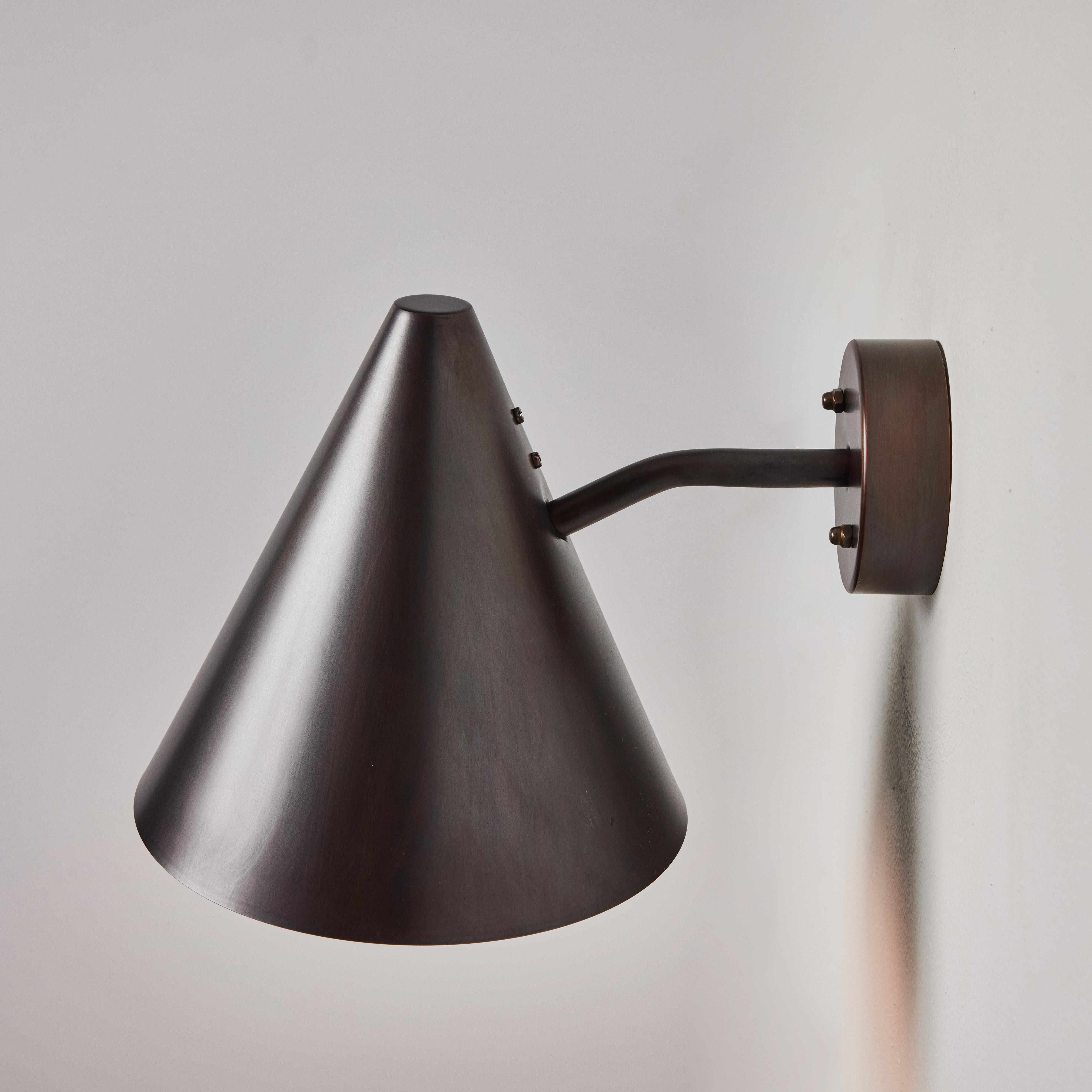 Hans-Agne Jakobsson 'Tratten' Dark Brown Patinated Outdoor Sconce For Sale 4