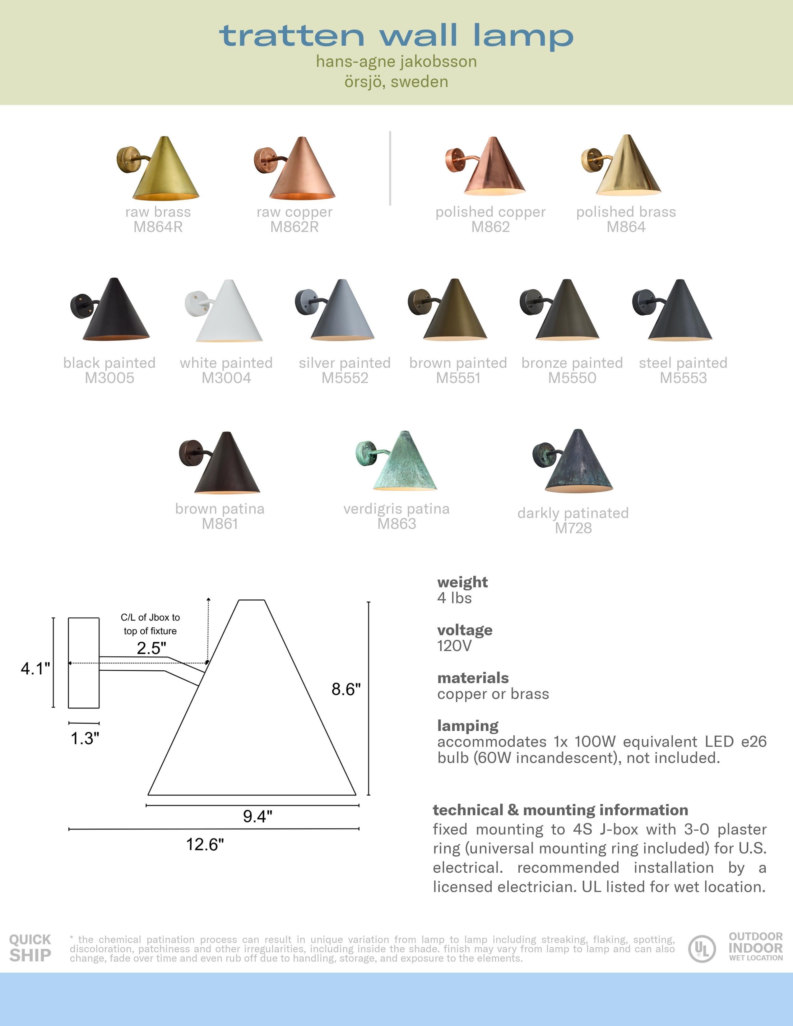 Abat-jour d'extérieur 'Tratten' de Hans-Agne Jakobsson, patiné brun foncé en vente 12
