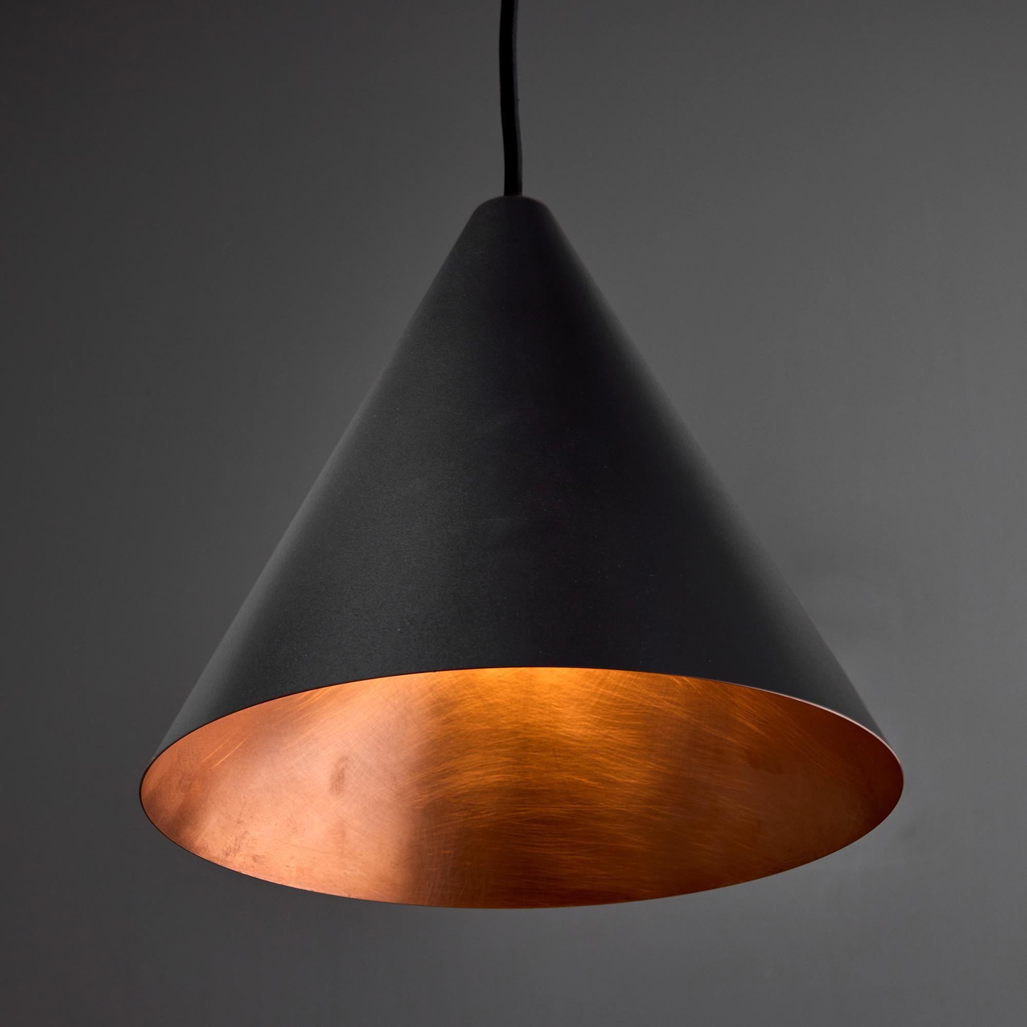 Scandinavian Modern Hans-Agne Jakobsson 'Tratten' Outdoor Pendant in Black For Sale