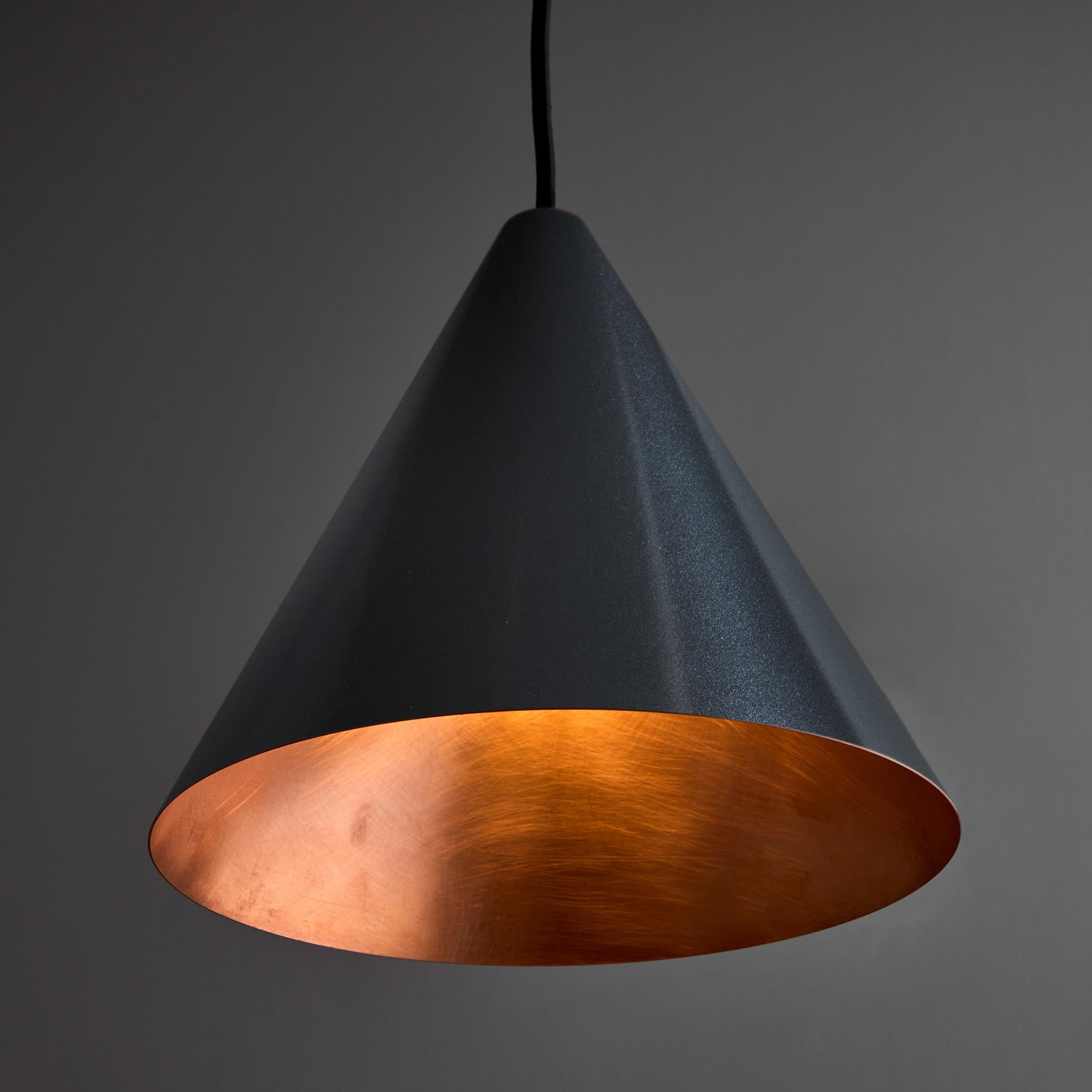 Scandinavian Modern Hans-Agne Jakobsson 'Tratten' Outdoor Pendant in Steel For Sale