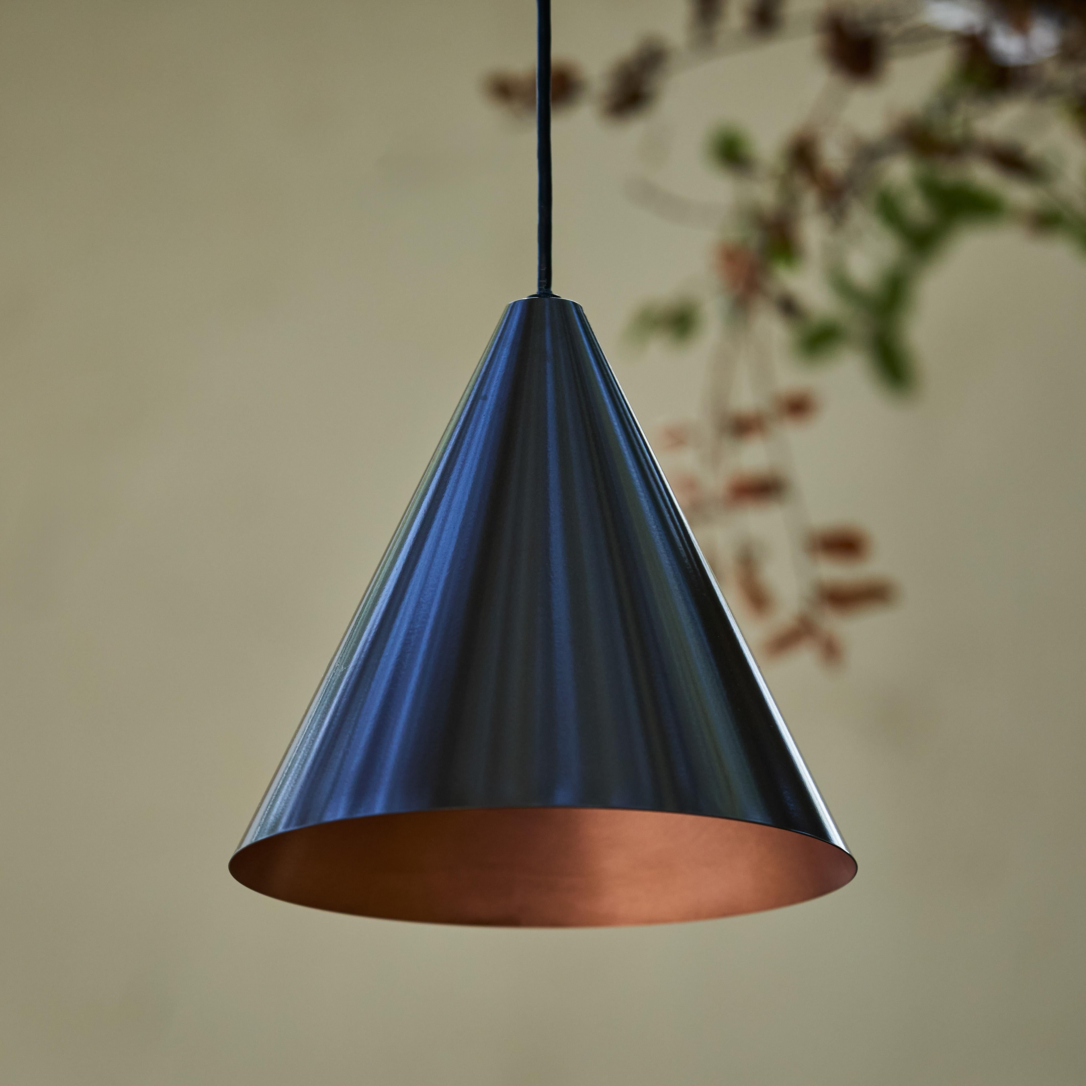 Metal Hans-Agne Jakobsson 'Tratten' Outdoor Pendant in Steel For Sale