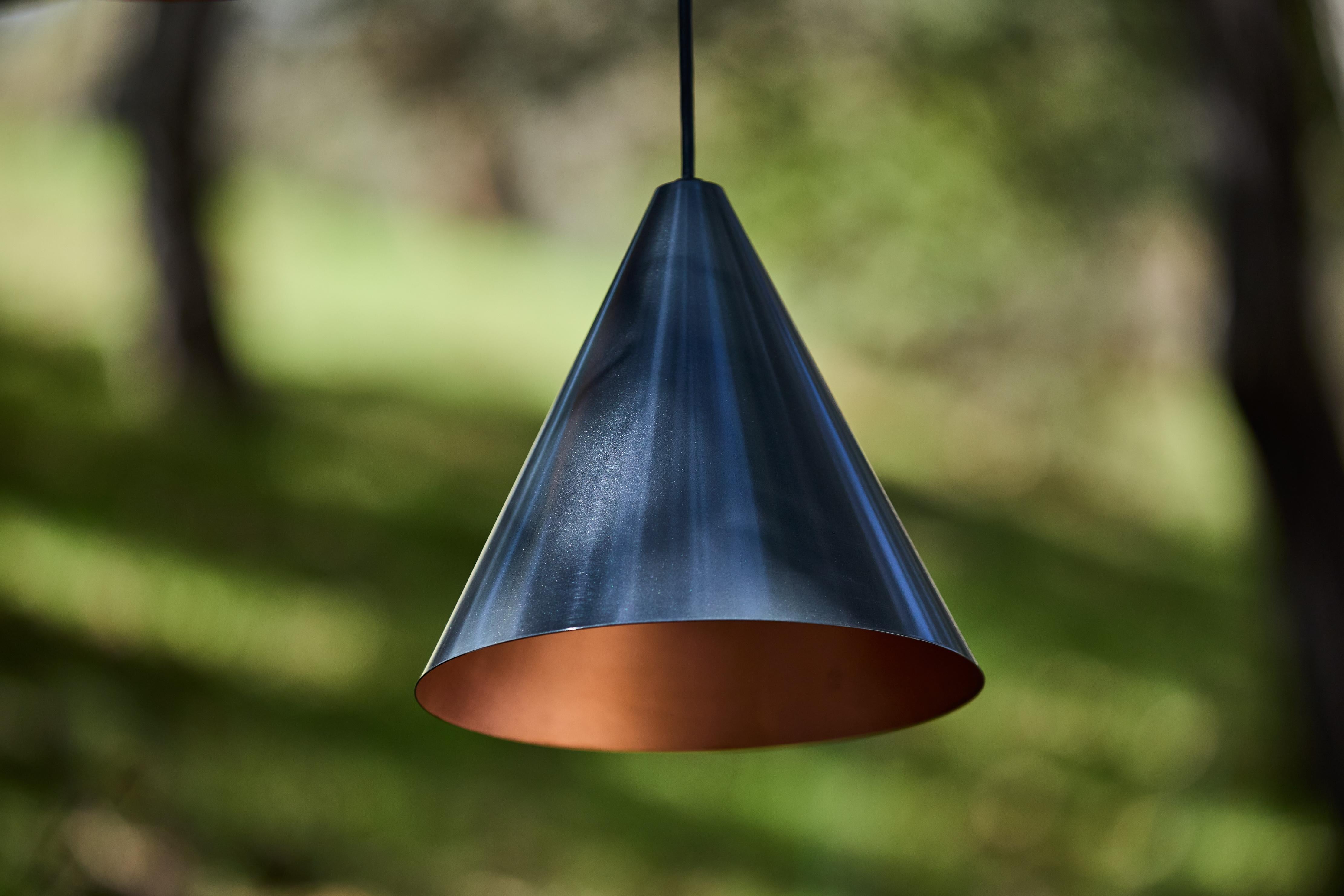 Hans-Agne Jakobsson 'Tratten' Outdoor Pendant in Steel For Sale 1