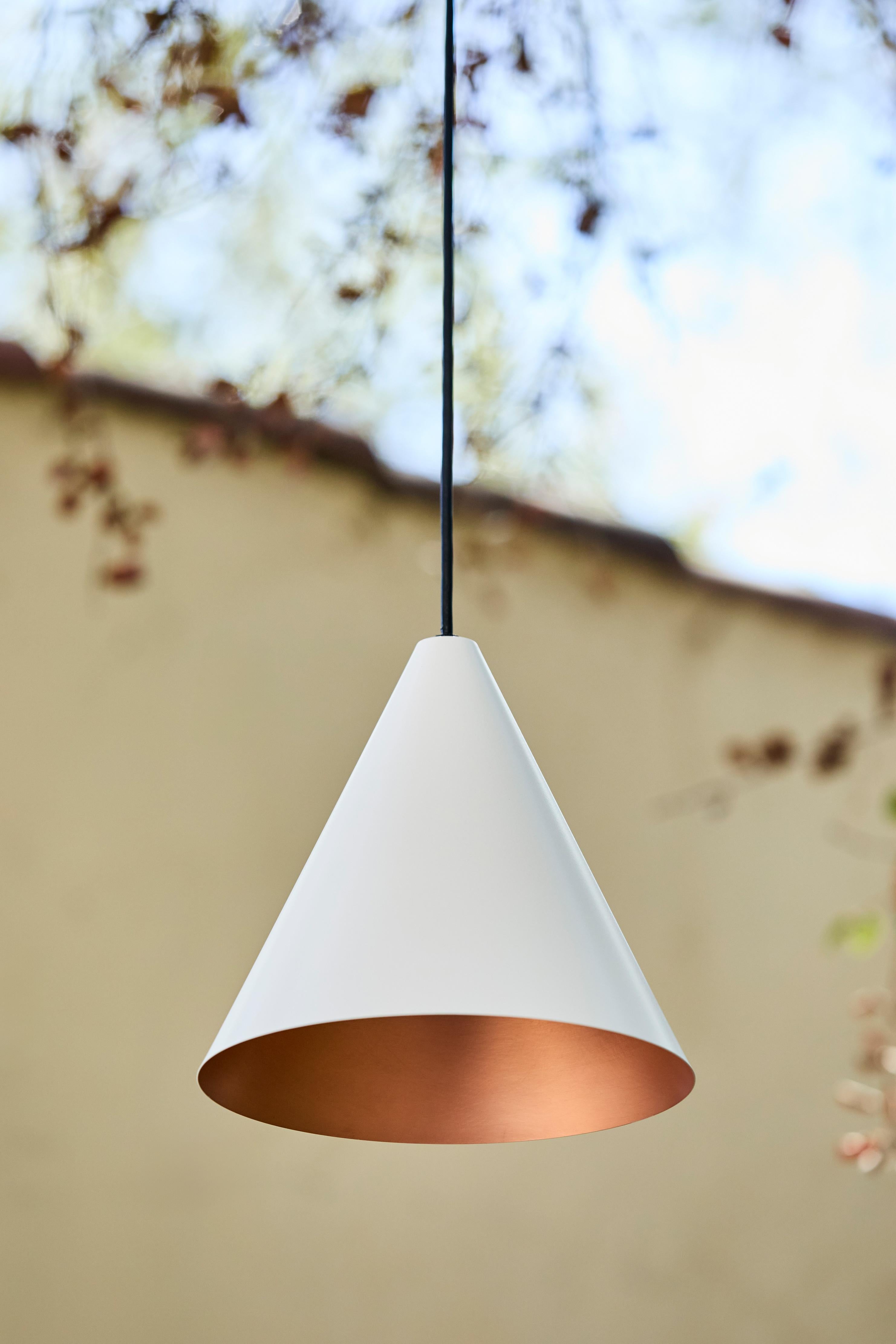 Metal Hans-Agne Jakobsson 'Tratten' Outdoor Pendant in White For Sale